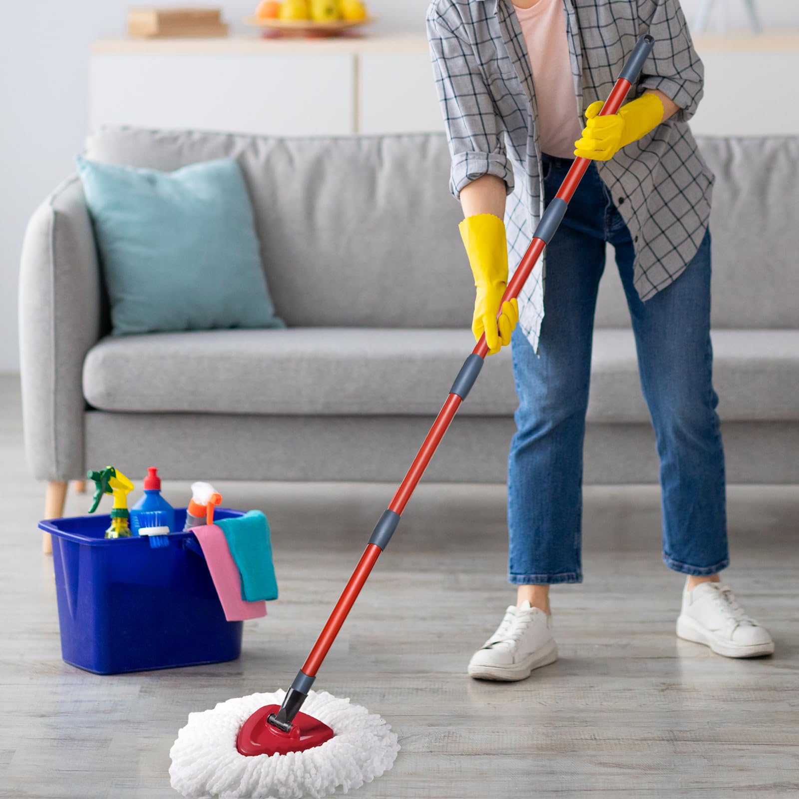 Spin Mop Replacement Handle - 4-Section Adjustable 30