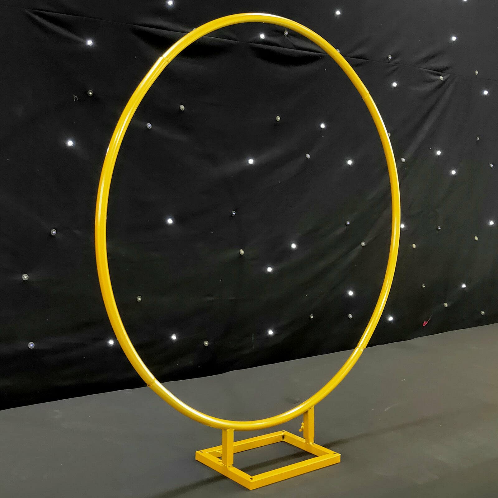 6.5FT Gold Metal Wedding Arch Stand - Round Wreath Backdrop Frame for Ceremony Decorations, Party Photo Booth, Garden Events & Bridal Showers