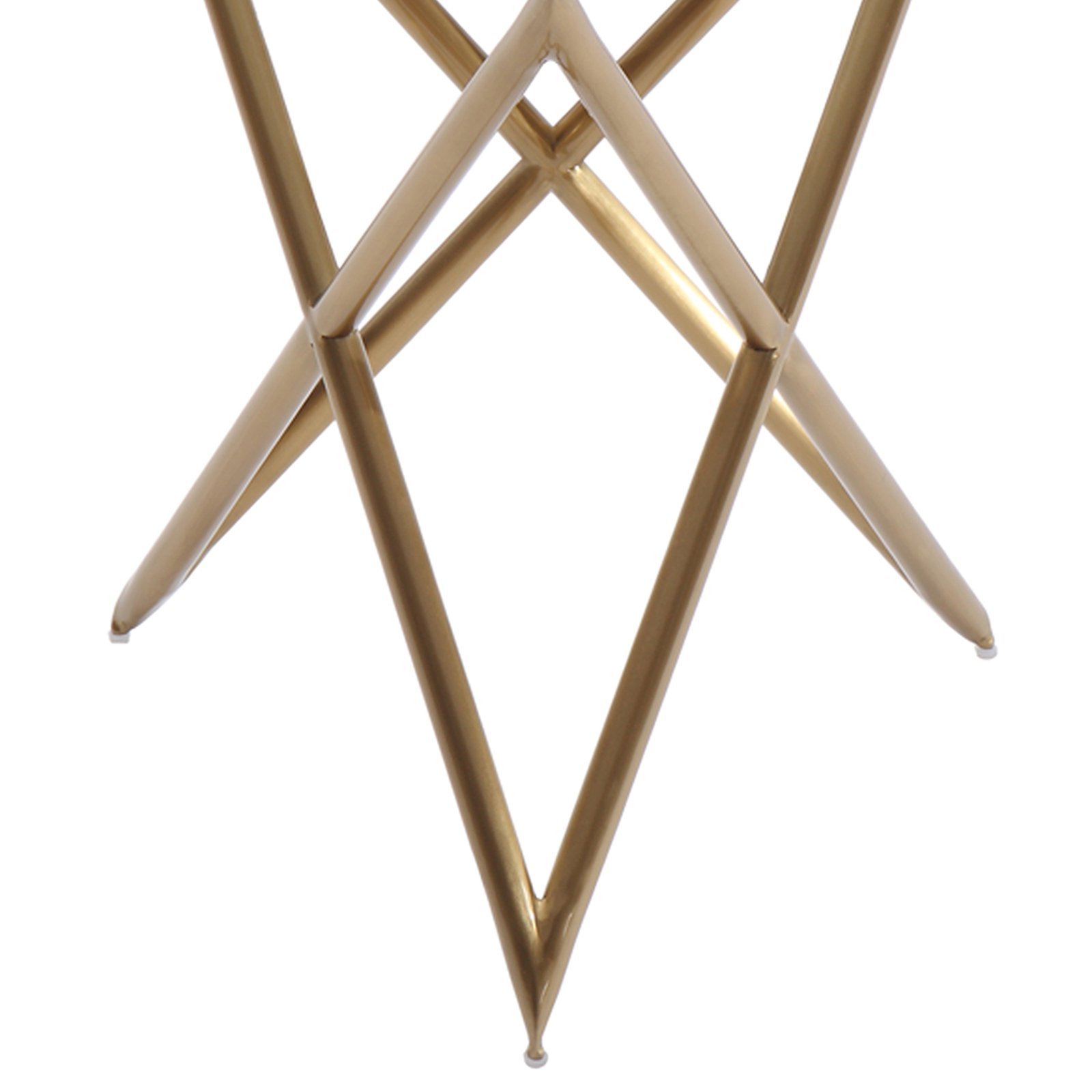 Armen Living Crest End Tables with Clear Glass Top and Brushed Gold Finish - Modern Nightstand for Bedroom, Living Room, or Office - Stylish Side Table with Storage Shelf