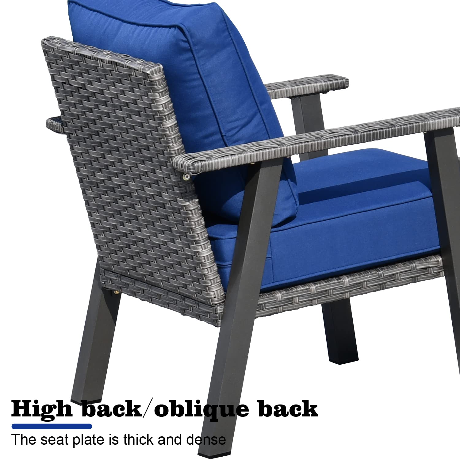 Modern Outdoor Patio Loveseat Sofa - All-Weather Wicker Double Seat Couch with 5