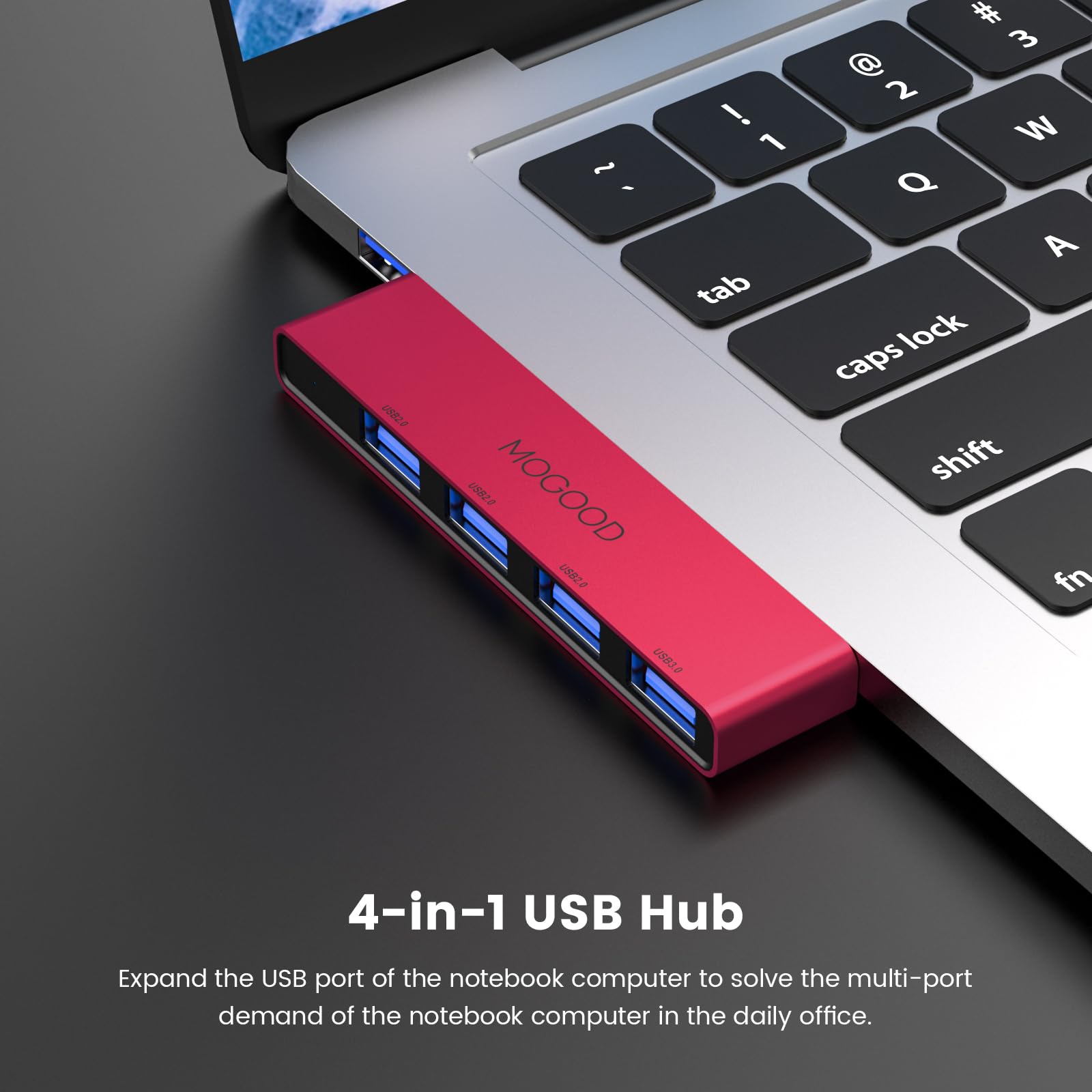 MOGOOD USB 3.1 Hub - 4-Port USB Splitter & Expander for Laptop, PC, Xbox, PS5 | High-Speed Data Transfer for Flash Drives, HDD, Printer, Camera, Keyboard & Mouse | Perfect for Home Office, Gaming & Workstations