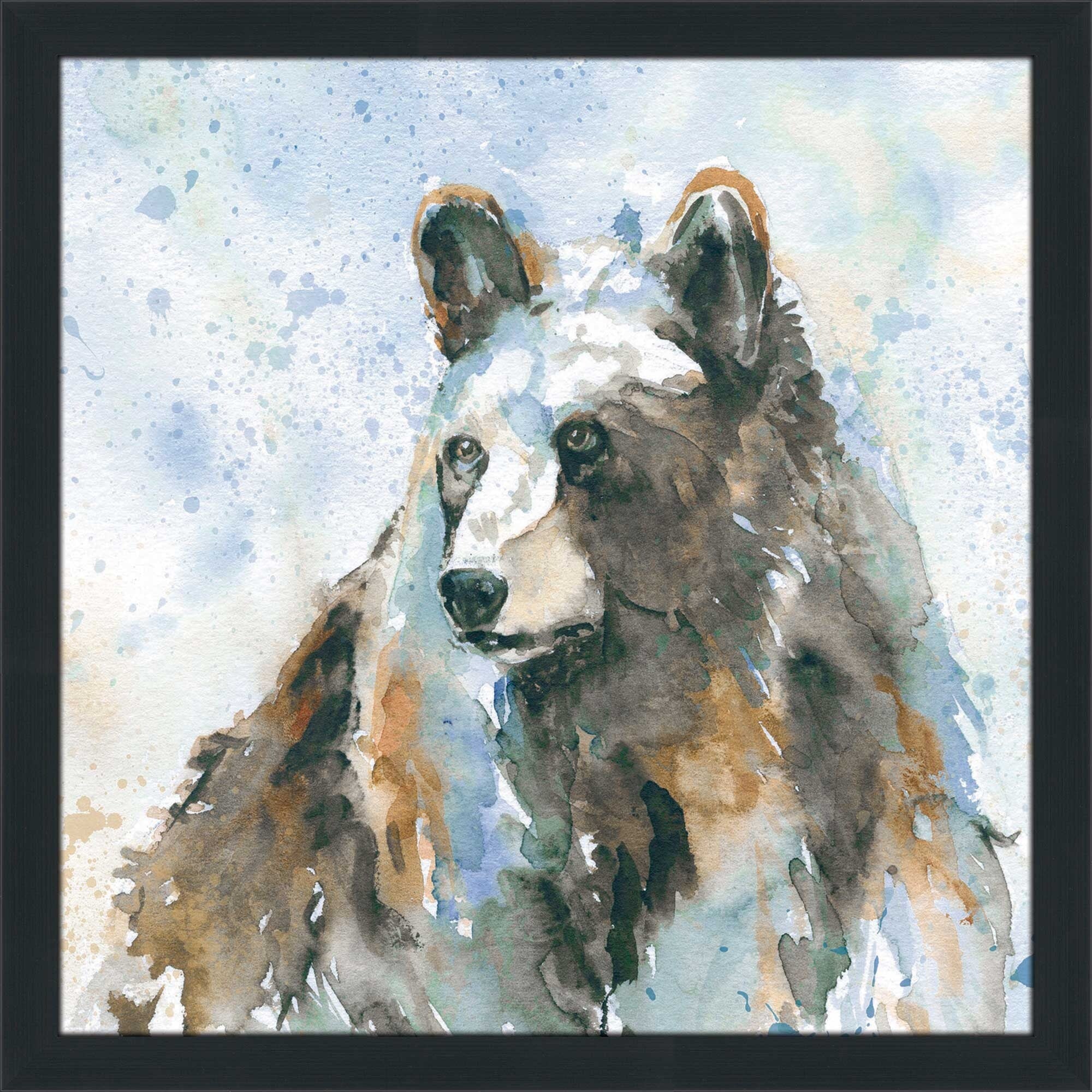 Black Bear On Blue by Carol Robinson - Premium Acrylic Wall Art Print - Perfect for Living Room, Bedroom & Office Decor