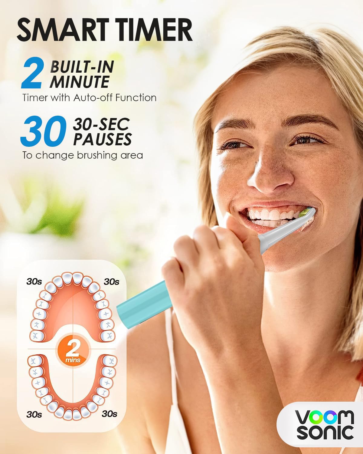 Voom Sonic Go 1 Series Travel Electric Toothbrush - Rechargeable Battery Powered Toothbrush for Adults & Kids | Dentist Recommended, Portable with 2 Minute Timer | Perfect for Travel, Camping & Daily Oral Care