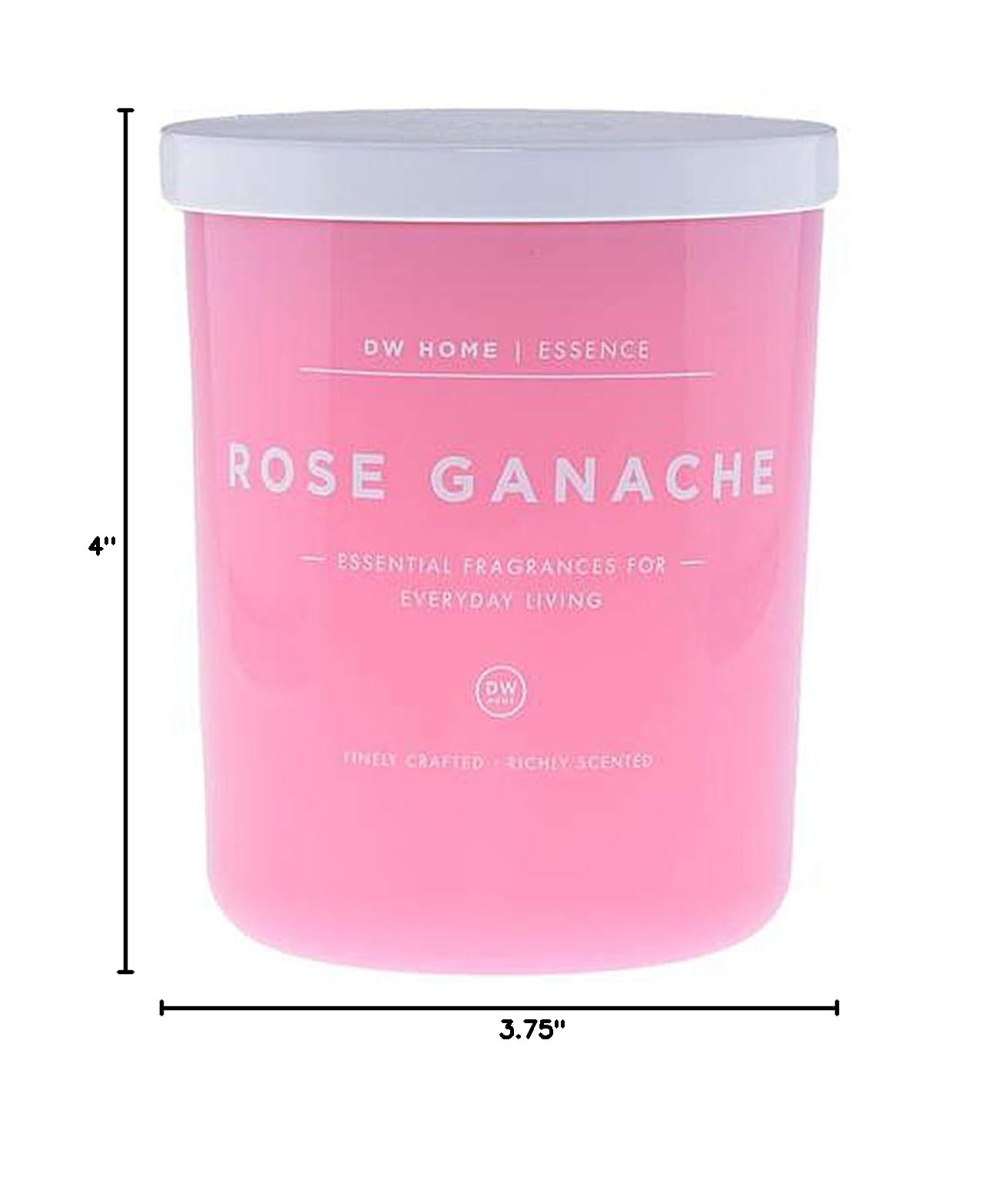 DW Home Single Wick Rose Ganache Scented Candle - Luxury Floral Scent for Relaxation, Romantic Dinners & Home Decor | Long-Lasting Soy Wax Candle