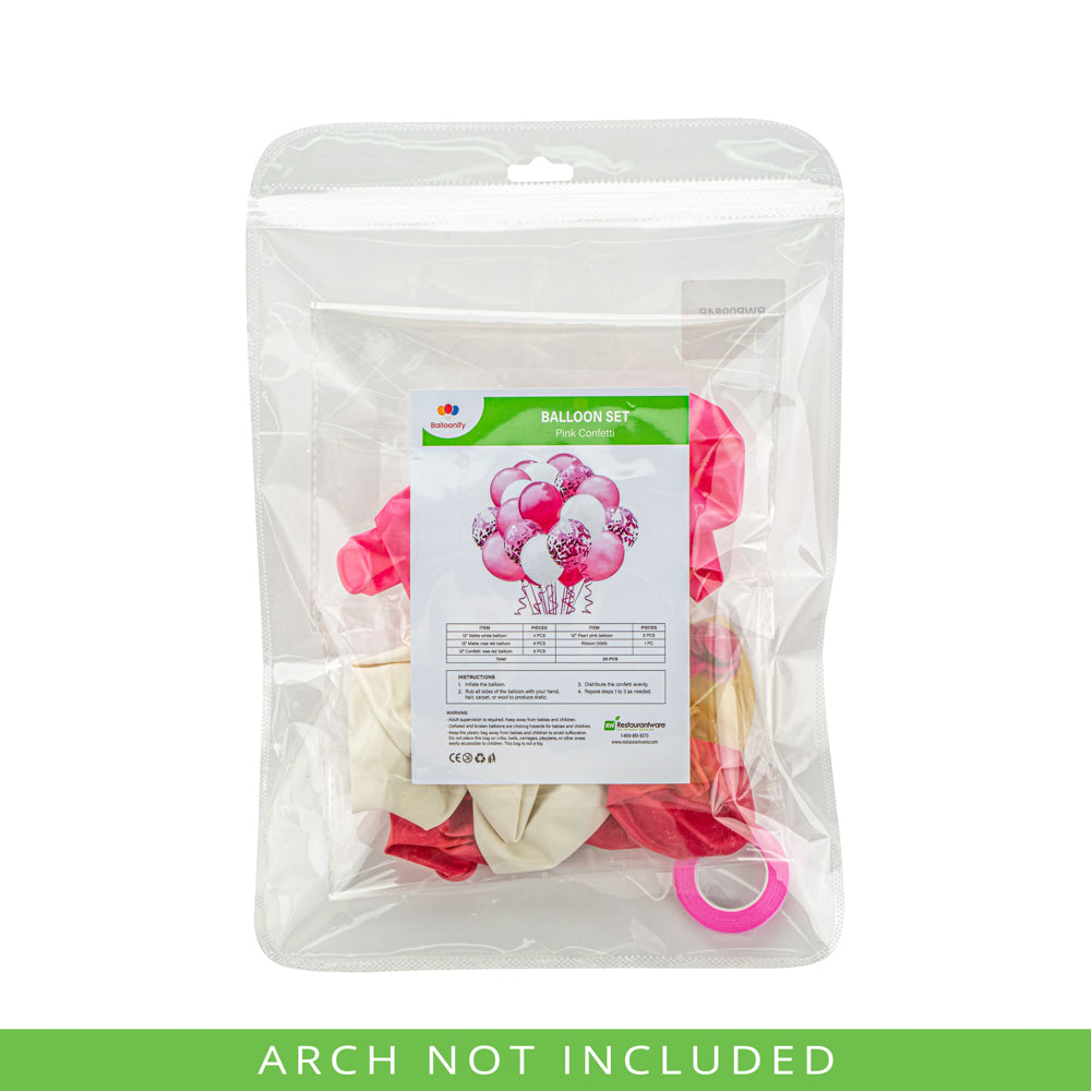 Balloonify Pink Confetti Balloon Set - 20 Pieces Party Decorations for Birthdays, Weddings & Baby Showers - 1 Count Box