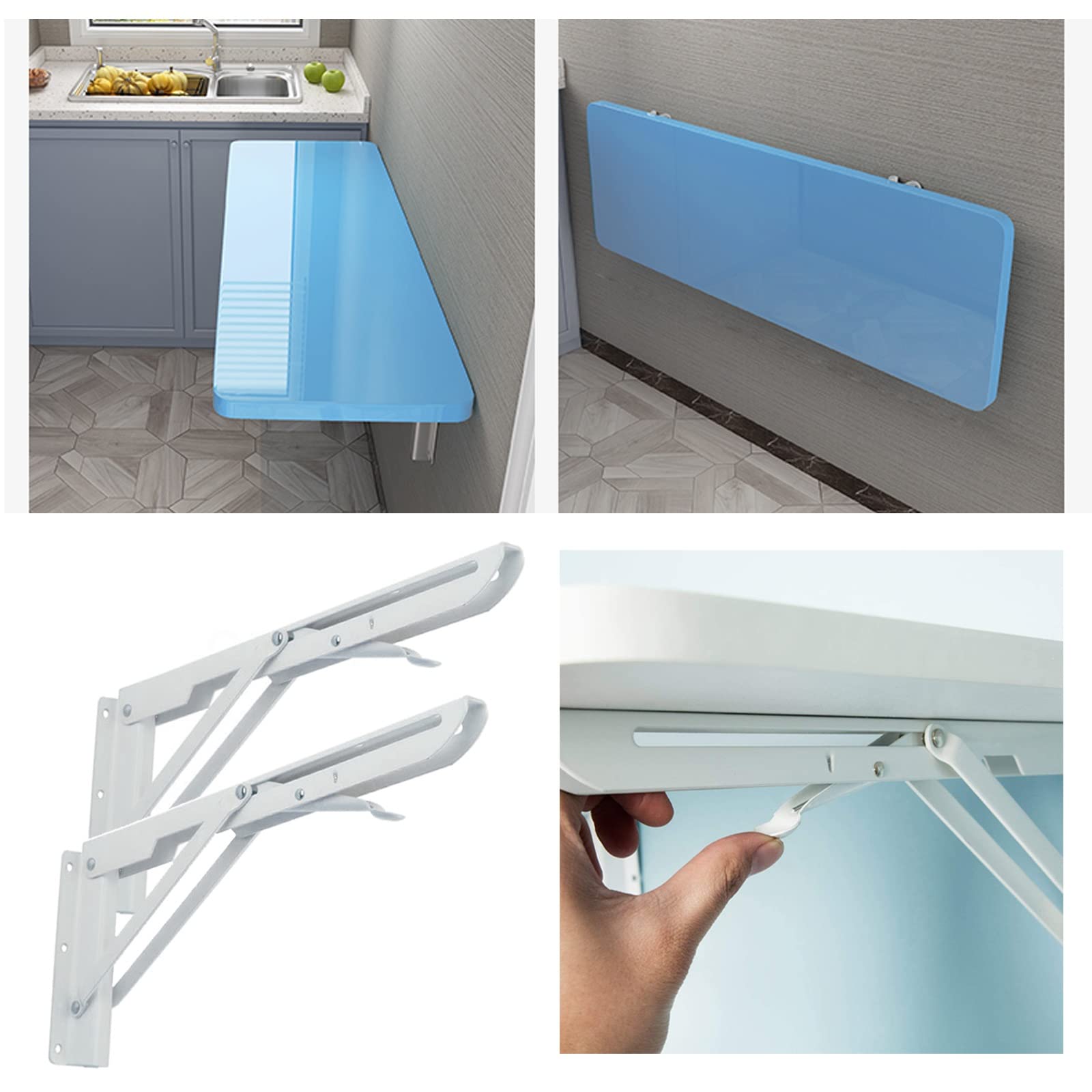 LIGUOYI Wall Mounted Folding Drop Leaf Table - Space Saving Multifunctional Floating Desk for Dining, Study, Computer Work | Foldable Design for Kitchen, Bedroom, Laundry Room | Yellow, Blue, White, Black Options | Perfect for Small Apartments, Dorms & Home Offices