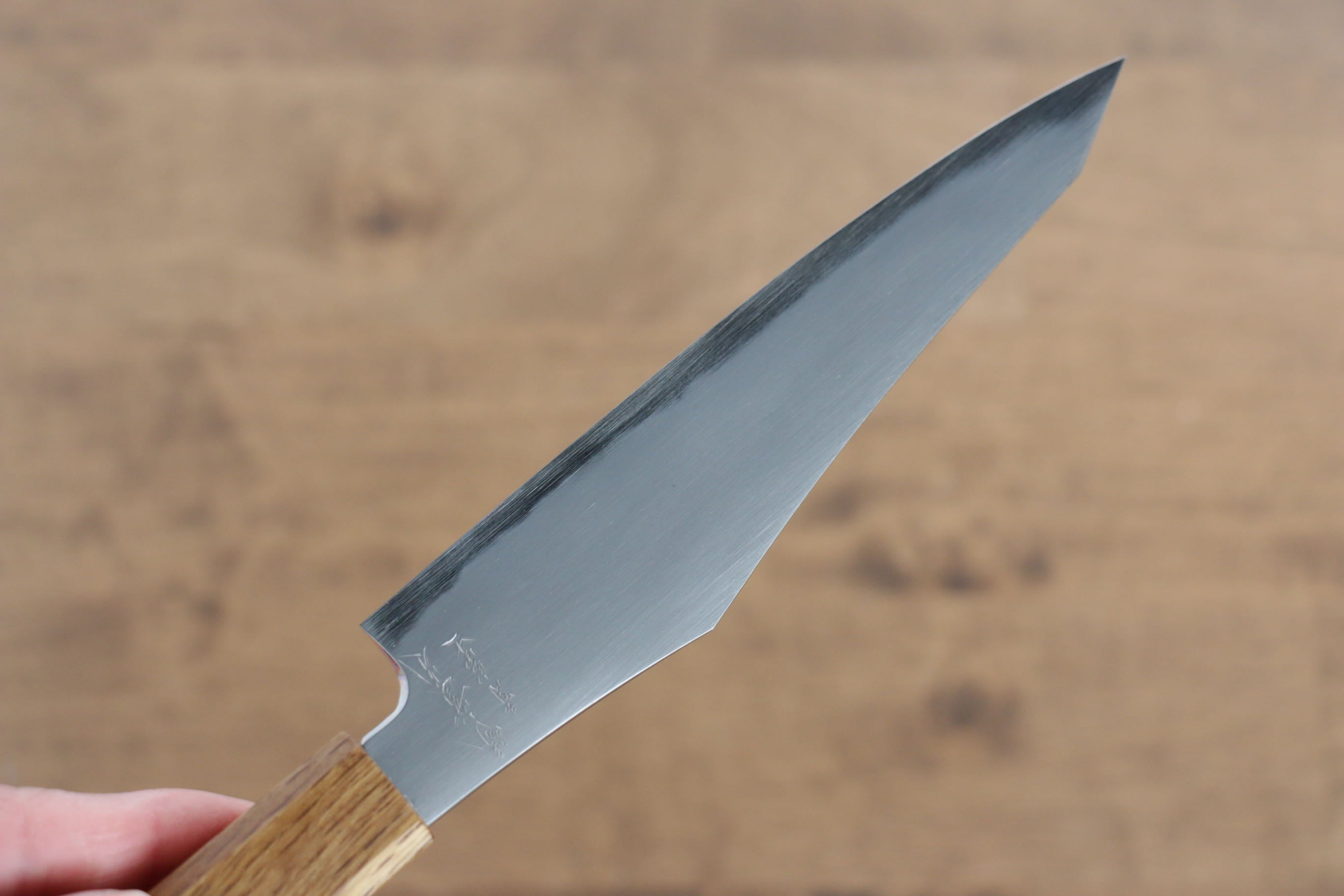 Jikko Fujisan Blue Steel No.2 Petty Utility Knife 135mm with Oak Handle - Premium Japanese Kitchen Knife for Slicing, Peeling & Precision Cutting
