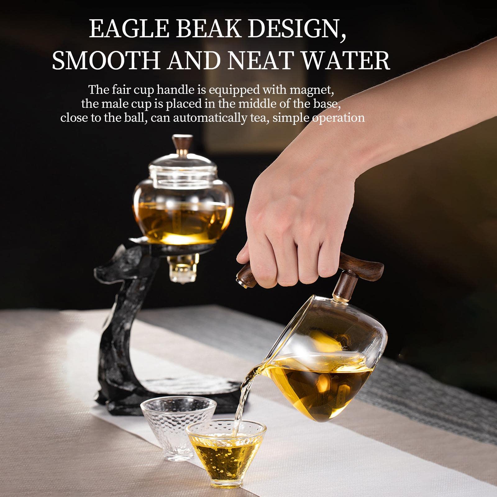 Premium Automatic Glass Drip Tea Pot with Infuser - High Borosilicate Glass Tea Maker Set for Office & Home Use - Perfect for Loose Leaf Tea Brewing, Gift Giving & Relaxation Moments