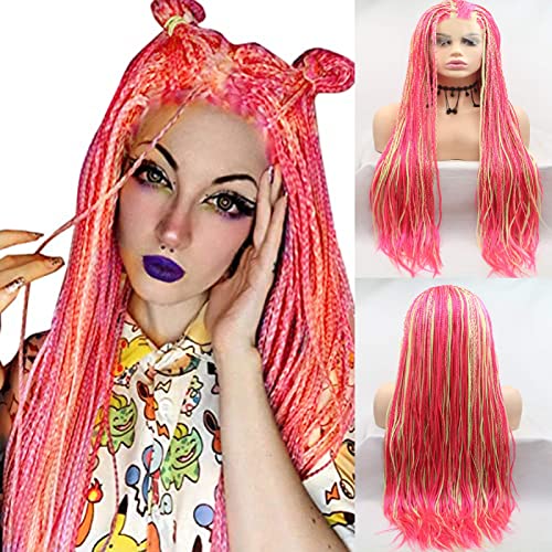 Blonde Pink Box Braided Wigs