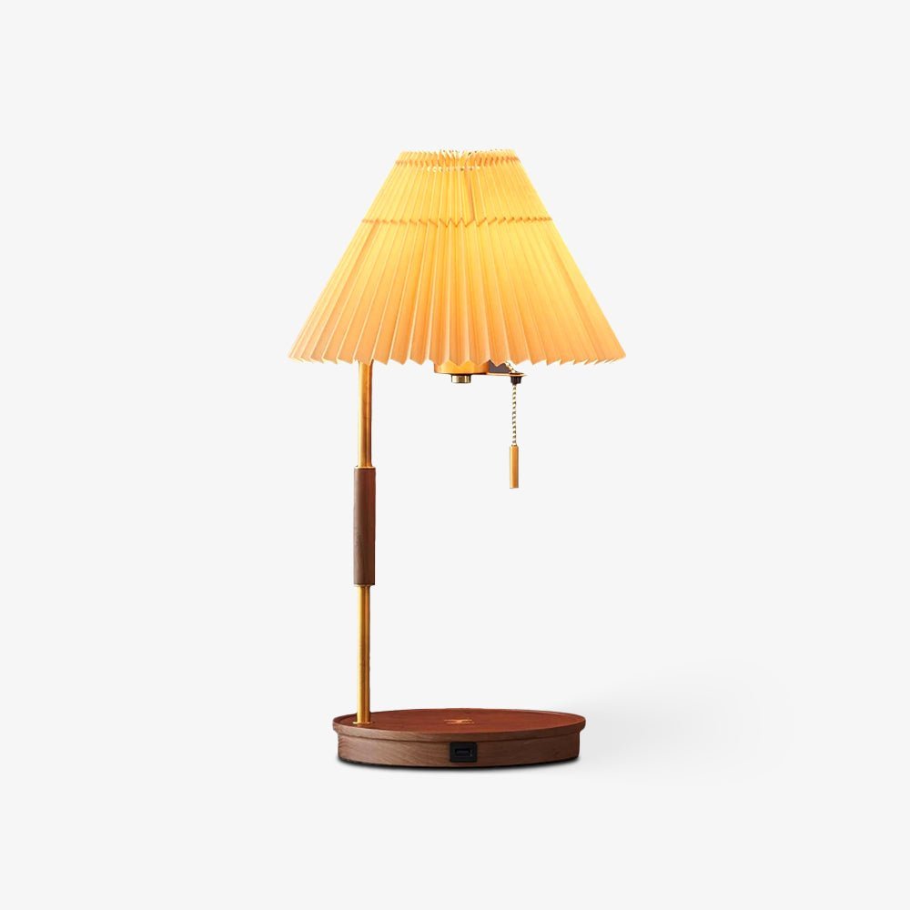 Vintage Wooden Table Lamp - Handcrafted Retro Desk Light for Living Room, Bedroom & Office Decor | Warm Ambient Lighting for Home & Workspace