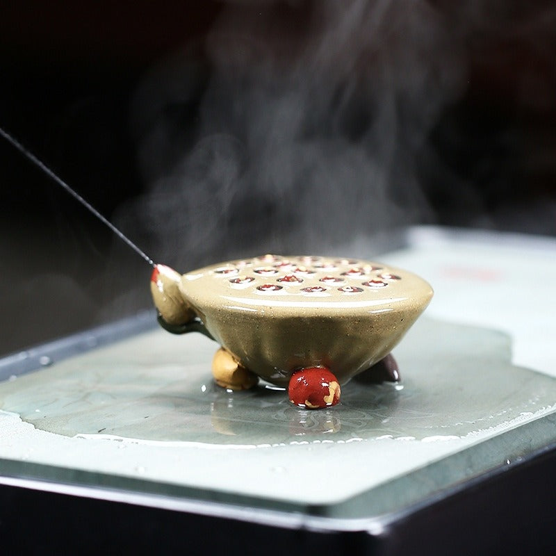 Yixing Clay Lotus Seedpod Tea Pet - Handmade Ceramic Water Spray Figurine for Tea Ceremony & Zen Decor | Perfect Gift for Tea Lovers & Home Office Decor