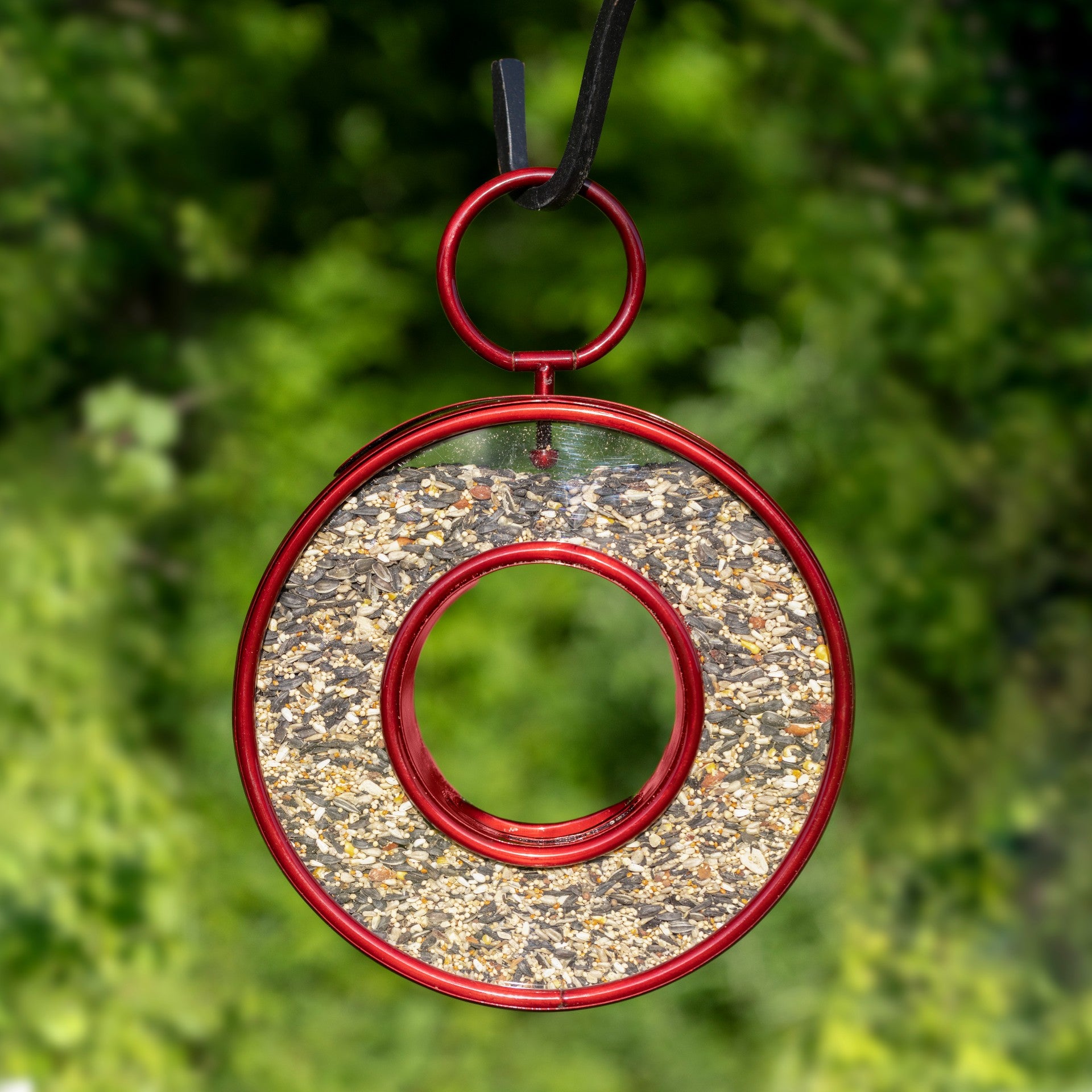 Fly Thru™ Ruby Red Bird Feeder - Durable Outdoor Bird Feeder for Cardinals, Finches & Wild Birds - Perfect for Garden, Backyard & Patio Bird Watching