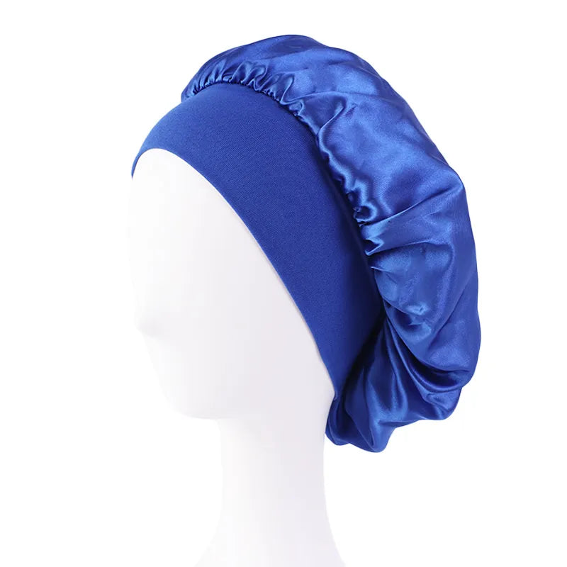 Silk Satin Sleep Cap for Women - Soft & Comfortable Night Hair Protection - Perfect for Curly Hair, Natural Hair & Bedtime Hair Care (Black) | Great for Travel, Spa & Beauty Routine
