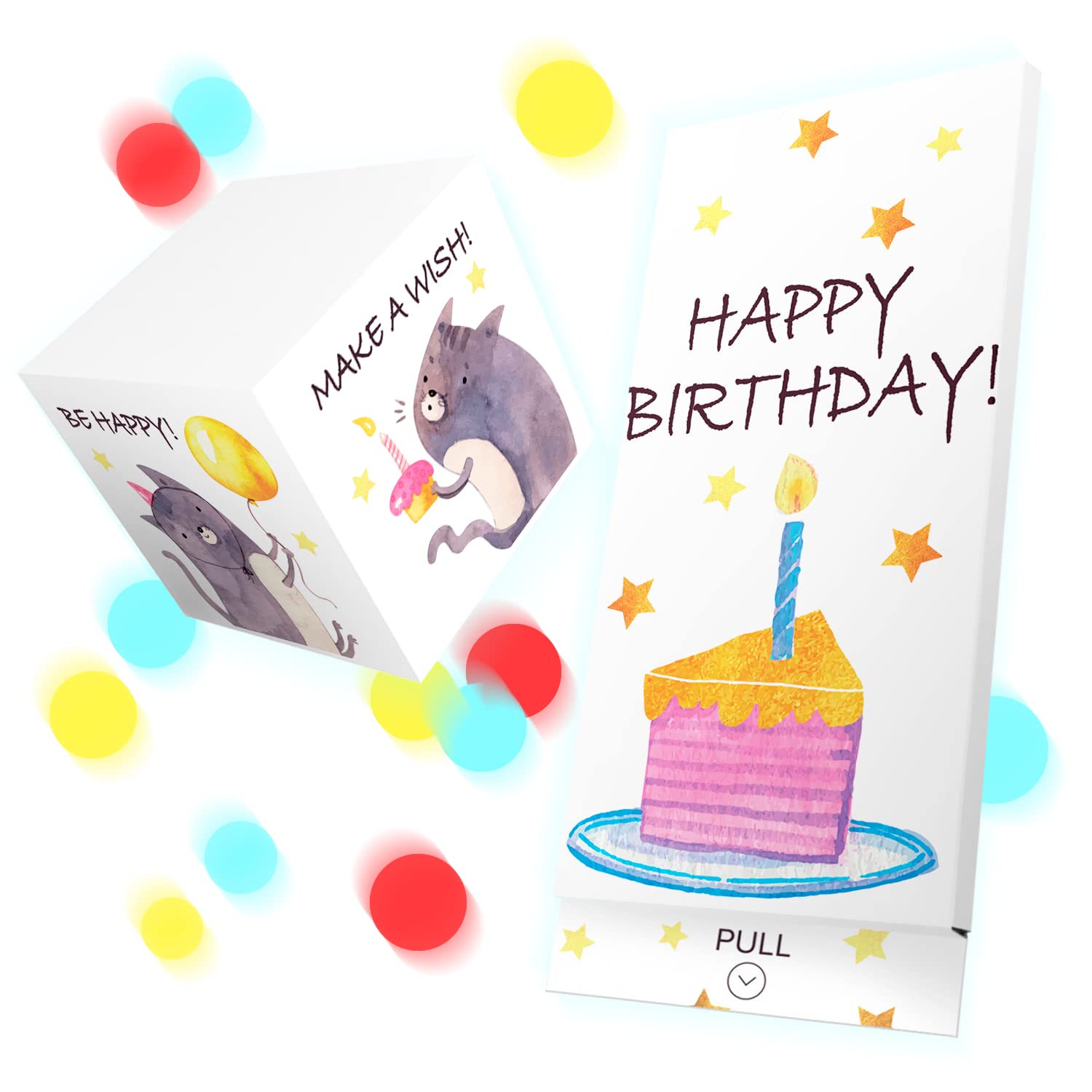BOOM Reusable Exploding Birthday Card - Funny Cat Prank with Confetti Pop-Up Box - Perfect for Surprise Parties & Gag Gifts