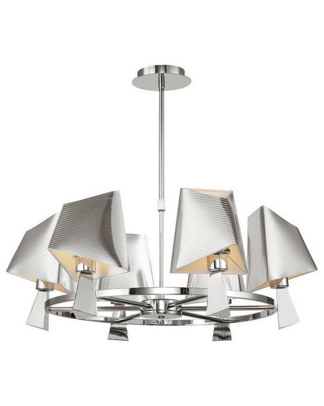 Trans Globe Lighting MDN951 Six Light Chandelier in Polished Chrome Finish - Elegant Dining Room & Foyer Lighting Fixture for Modern Homes