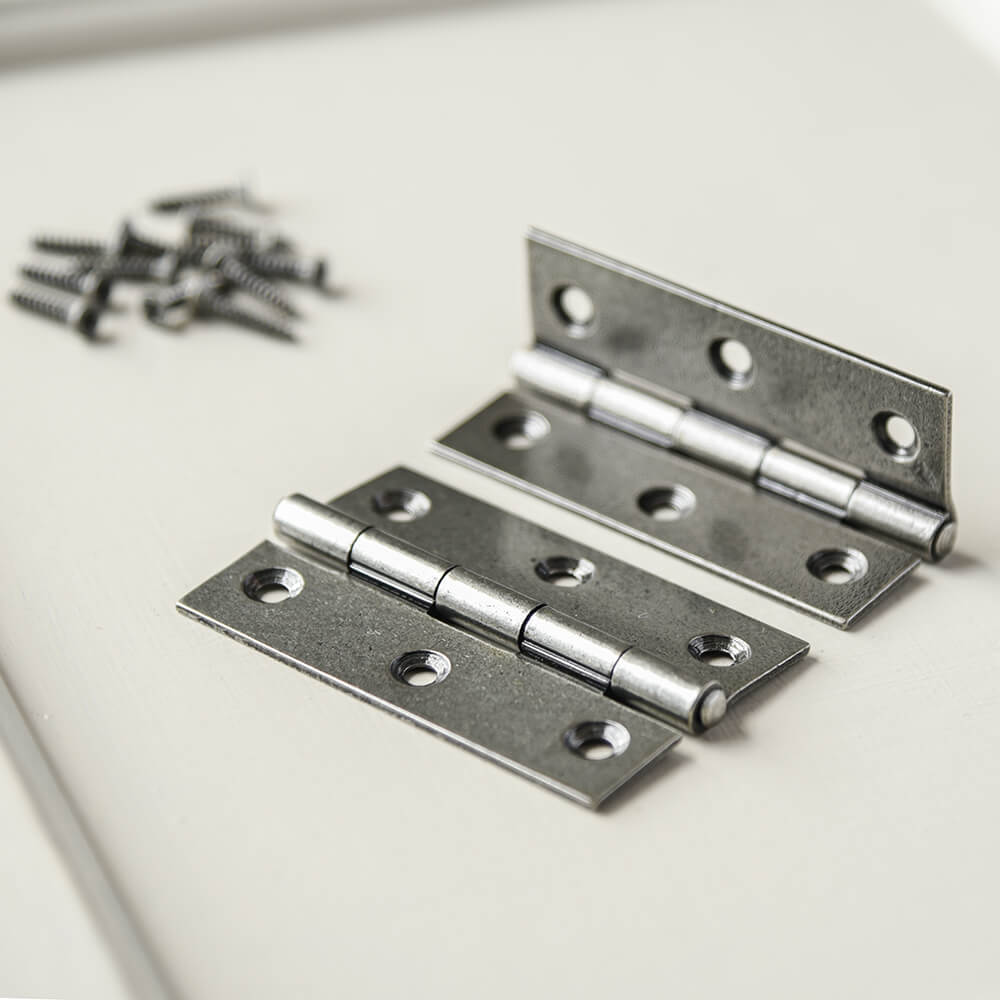 Premium Pewter Butt Hinges - Heavy Duty Pair for Cabinet & Furniture Doors - Perfect for Home Improvement & DIY Projects