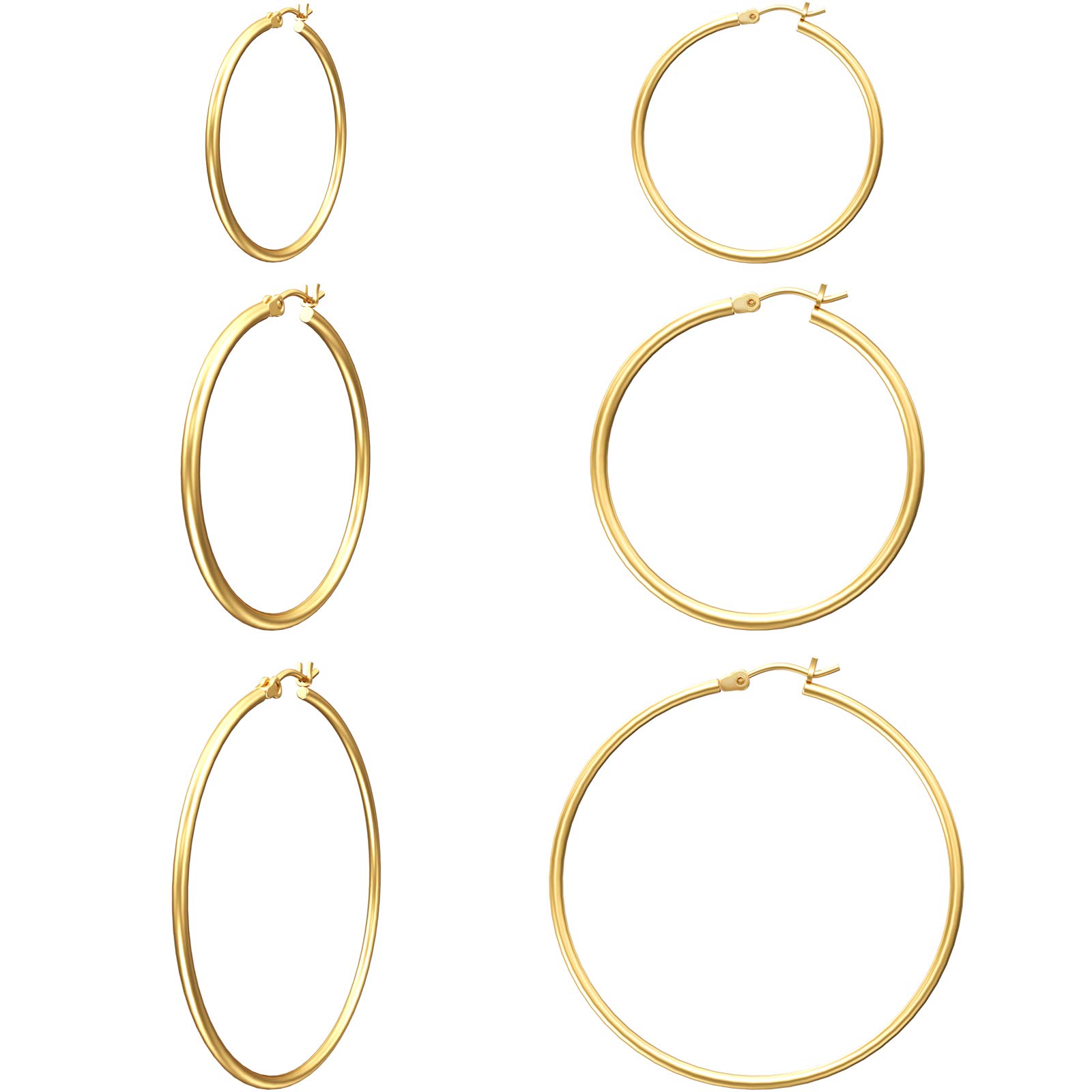 Gacimy 14K Gold Plated Hoop Earrings for Women - 925 Sterling Silver Post Hypoallergenic Dangle Earrings | Perfect for Parties, Weddings & Everyday Wear