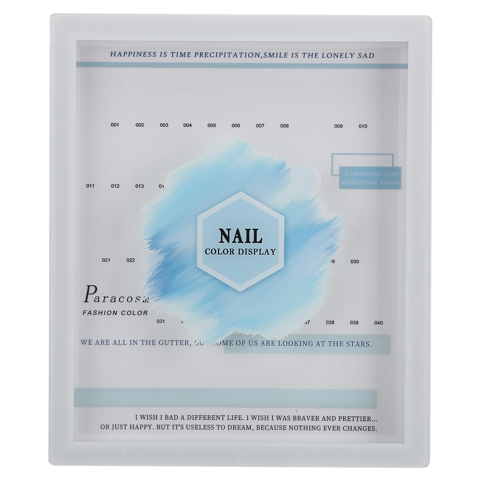 40 Colors Professional Nail Polish Swatch Book - Portable Nail Color Chart Display with Sample Tips for Nail Salons & DIY Manicure | Perfect for Nail Technicians, At-Home Nail Art & Salon Color Matching
