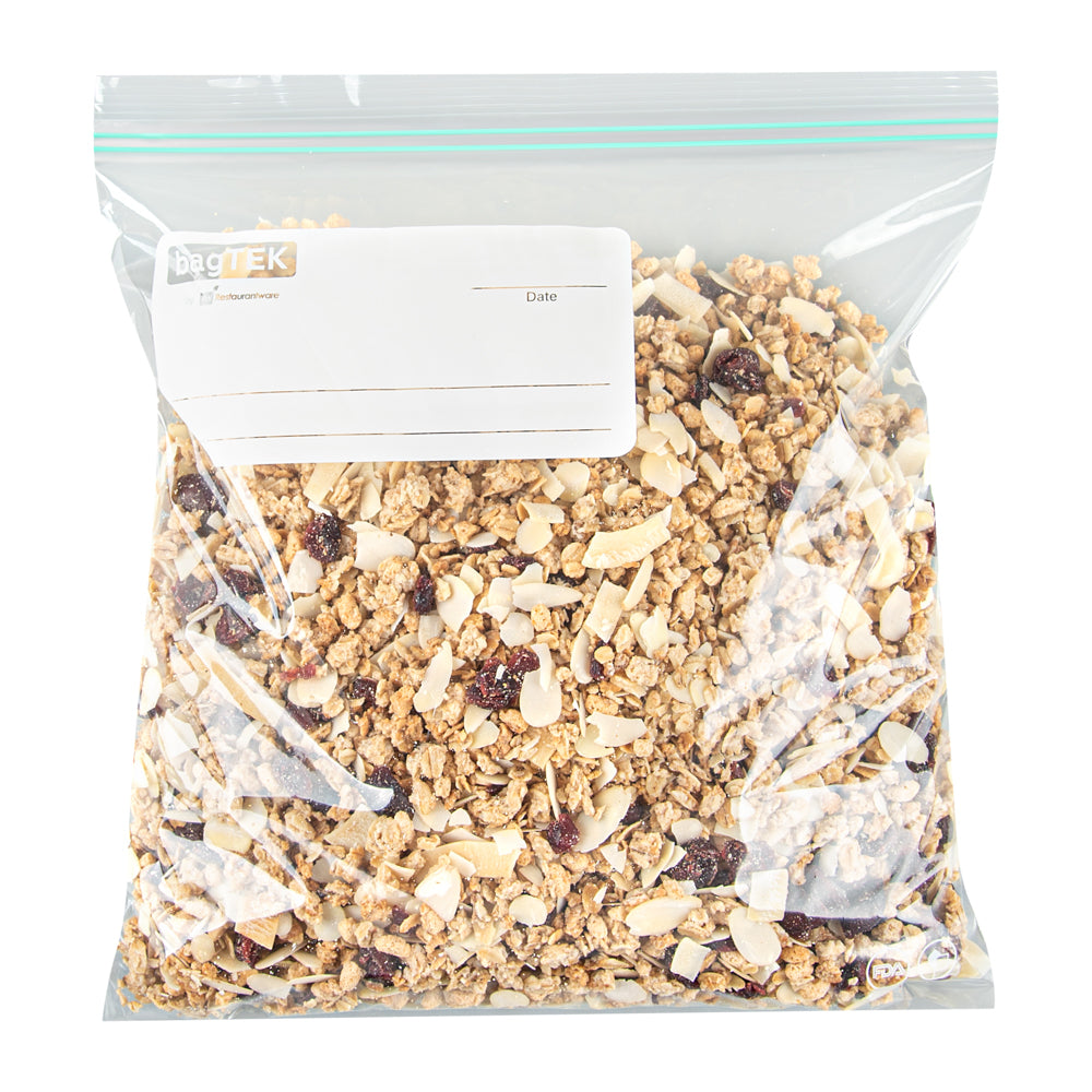 Bag Tek 1 Gallon Clear Plastic Zip Bags with Double Zipper, Write-On Label & BPA Free - 10 3/4 x 10 1/2 Inches (1000 Count Box) - Perfect for Food Storage, Crafts, and Organization