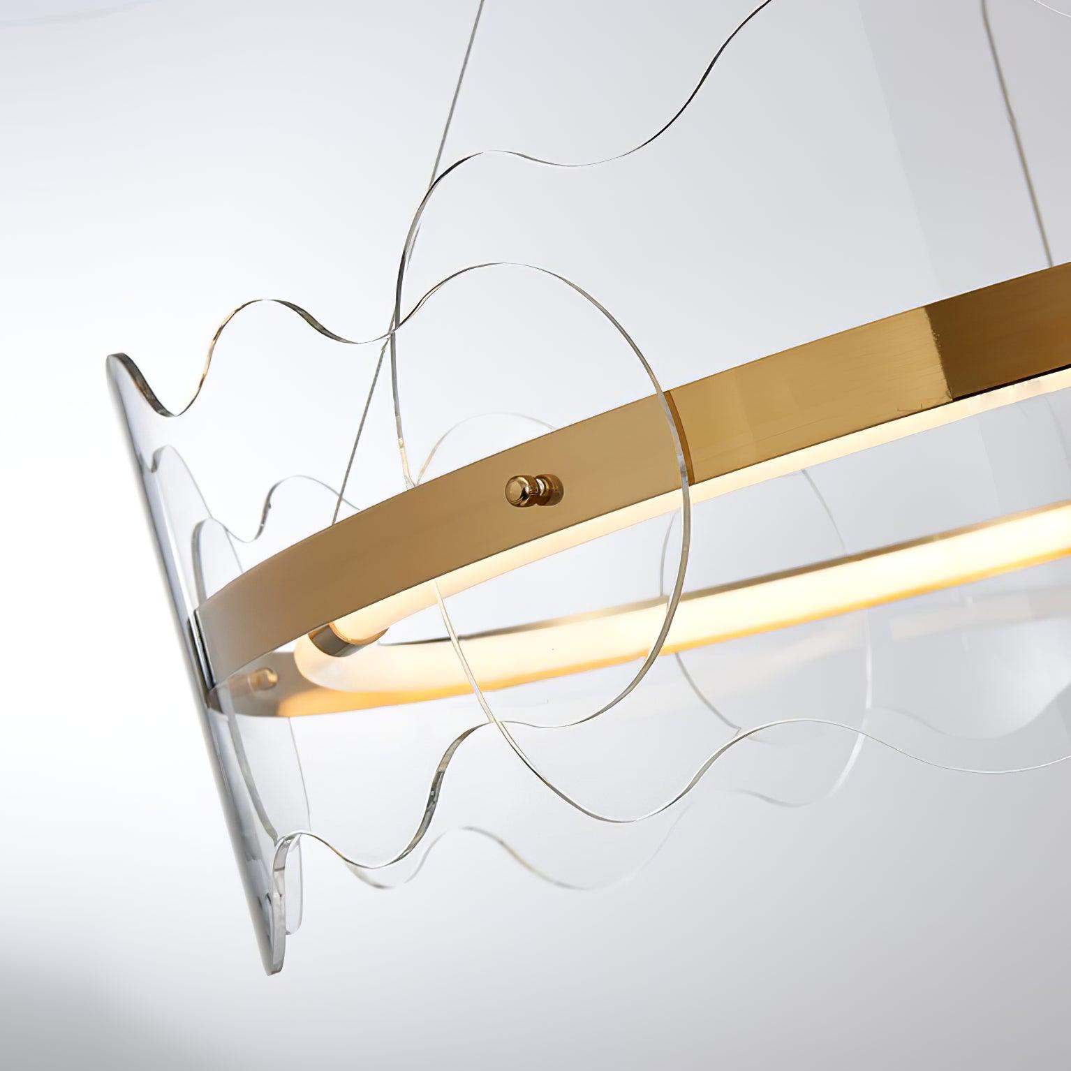 Modern Acrylic Wave Chandelier - Elegant LED Ceiling Light Fixture for Living Room, Dining Room & Bedroom Decor | Perfect for Home Lighting & Interior Design