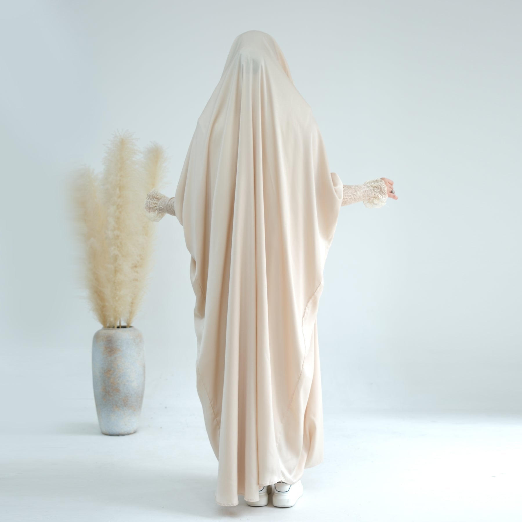 Marwa Satin Jilbab - Premium Linen Hijab for Women - Perfect for Prayer, Work & Everyday Wear
