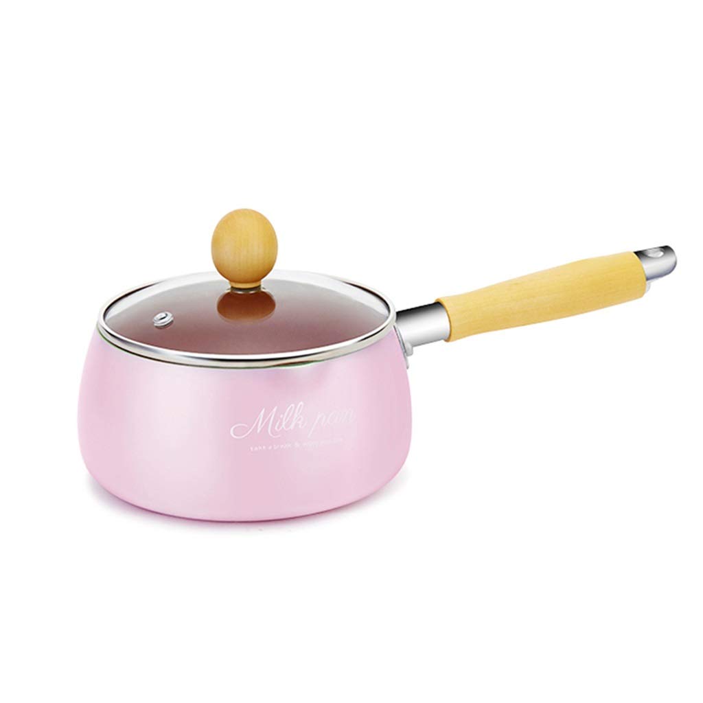 **Pink 18cm Non-Stick Soup Pot for 1-2 People - Anti-Overflow Design, Cute Kitchen Cookware for Noodles, Small Meals & Home Cooking (18 x 9cm) - Perfect for Dorms, Apartments & Quick Meals**