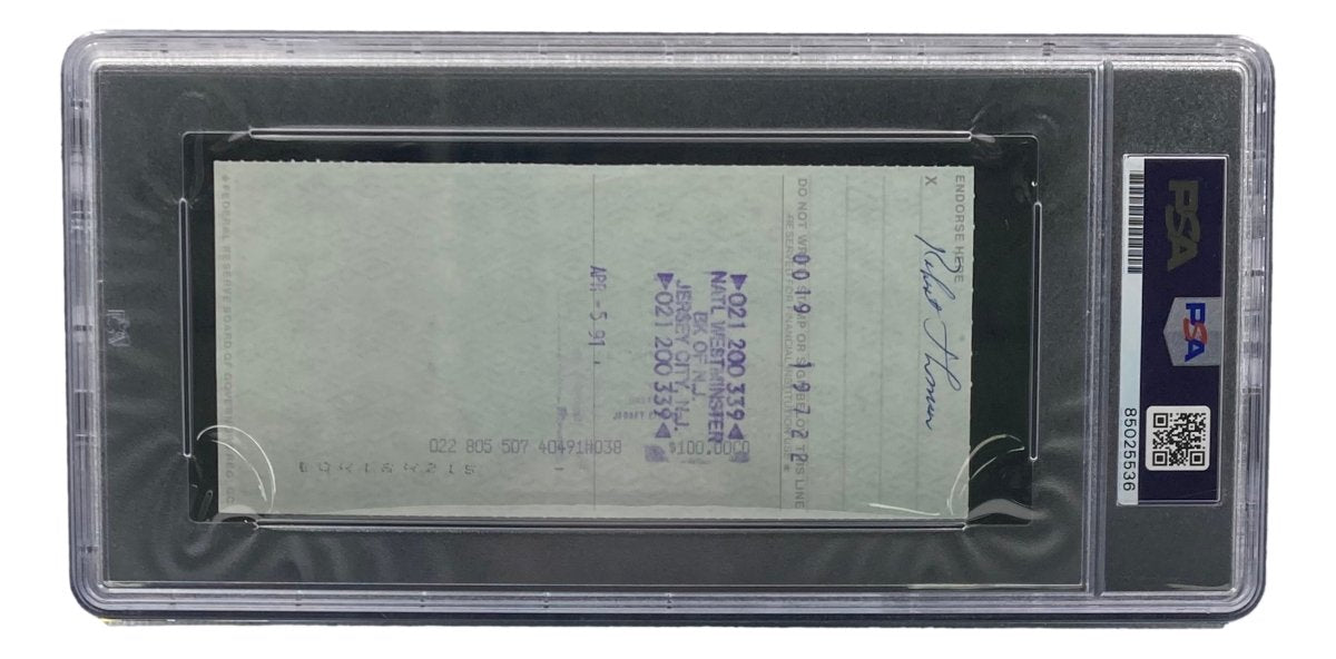 Authentic Bobby Thomson New York Giants Signed Bank Check with PSA/DNA Certification 85025536 - Perfect for Sports Memorabilia Collectors and Baseball Fans