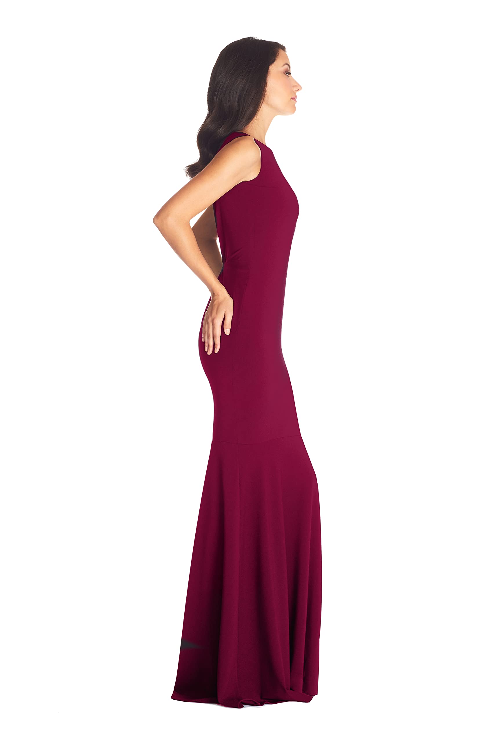 Dress the Population Women's Leighton Bodycon Maxi Dress - Slim Fit Long Formal Evening Gown for Parties, Weddings & Special Occasions