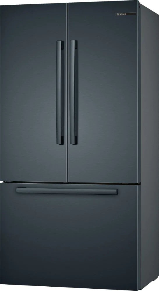 Bosch 36 Inch Smart Refrigerator with Ice Maker - Black Stainless Steel B36CT80SNB | Energy Efficient French Door Fridge for Modern Kitchen & Large Family Use