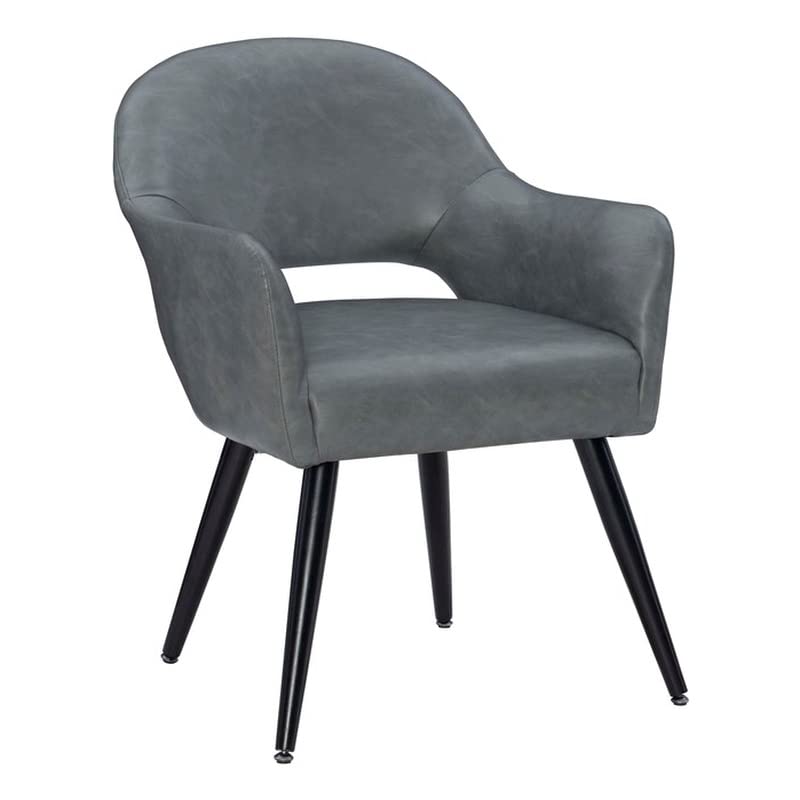 Powell Furniture Linon Taya Wood Upholstered Dining Chair - Black & Gray Modern Kitchen Dining Room Set - Perfect for Home, Restaurant & Office Use