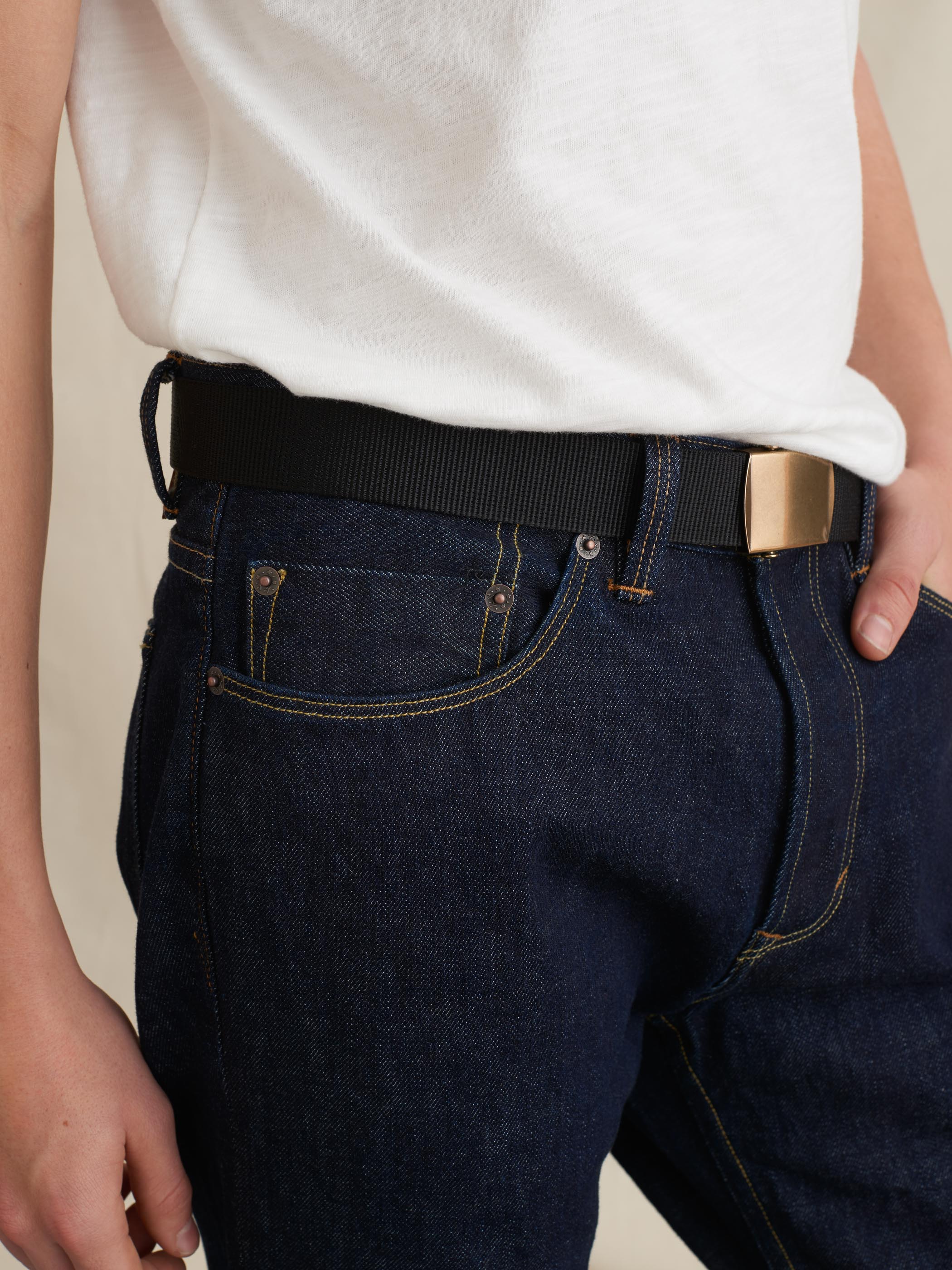 Premium Black Solid Web Belt for Men - Durable Nylon Military Style Belt for Work, Outdoor & Casual Wear