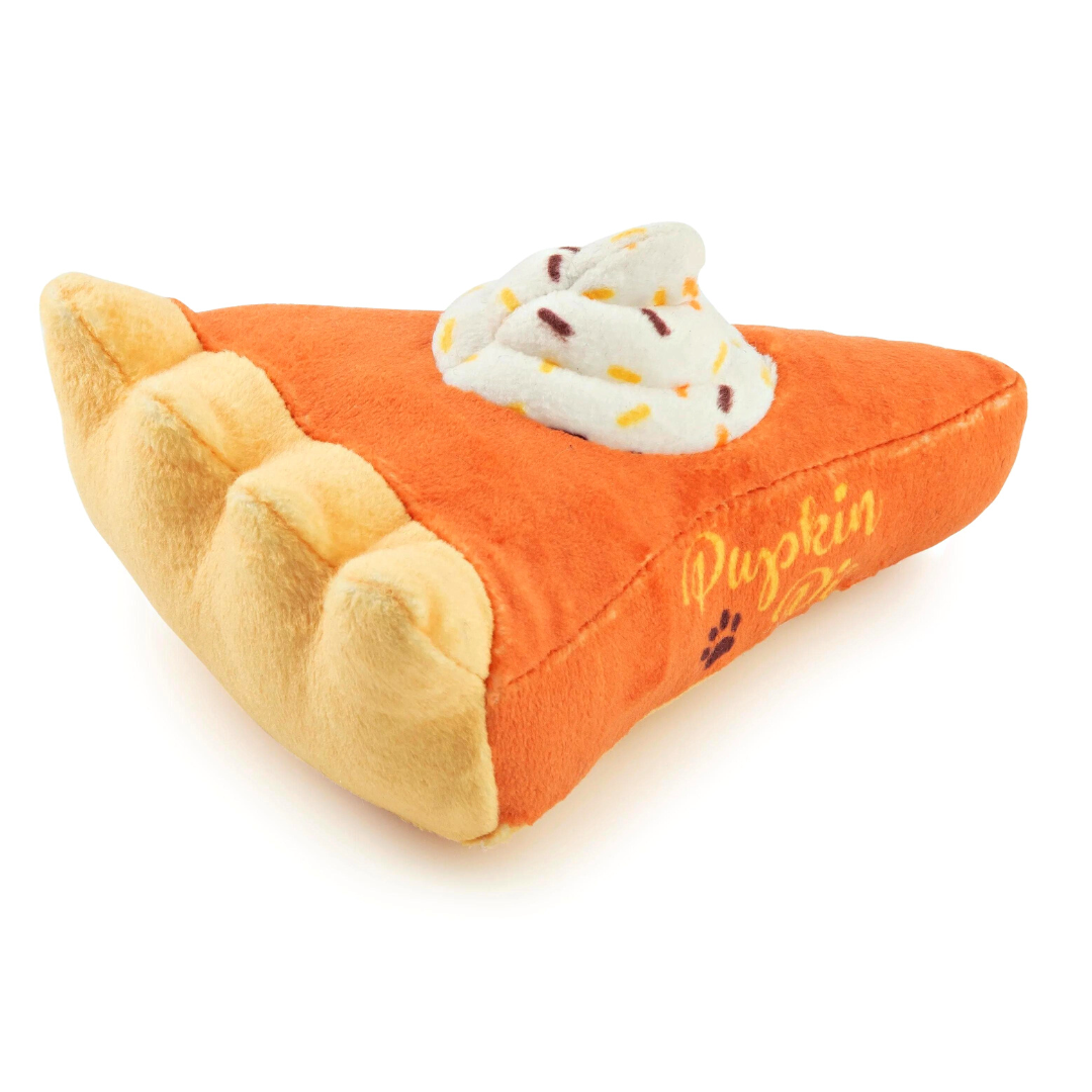 Pupkin Pie Slice Dog Toy - Soft & Durable Chew Toy for Small & Medium Dogs - Perfect for Playtime, Training & Halloween Pet Costume Accessories