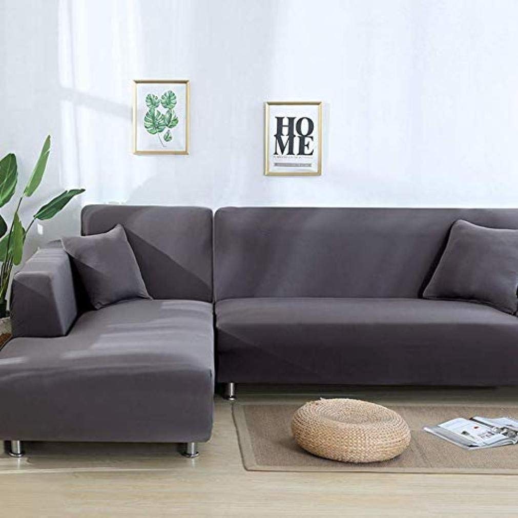 1PC Green Elastic Anti-Dust Sofa Cover - Stretchable Tight Fit Slipcover for L-Shaped Sectional Corner Couch | Perfect for Living Room, Home Decor & Pet Protection