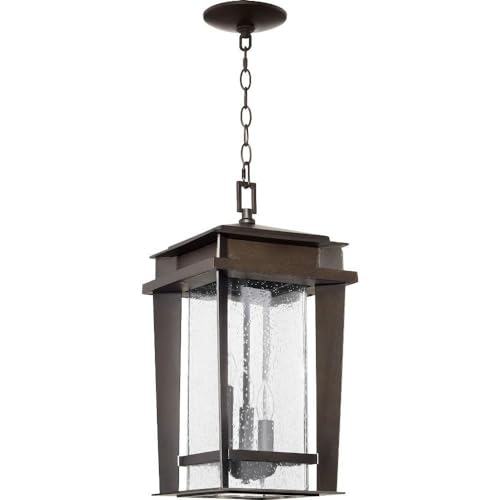 Craftsman/Mission Three Light Pendant - Easton Collection Bronze/Dark Finish - 7041-3-86 - Perfect for Kitchen Island, Dining Room, or Entryway Lighting