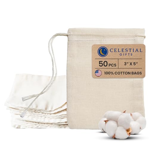 3x5 Inch (Pack of 50) - Natural Drawstring