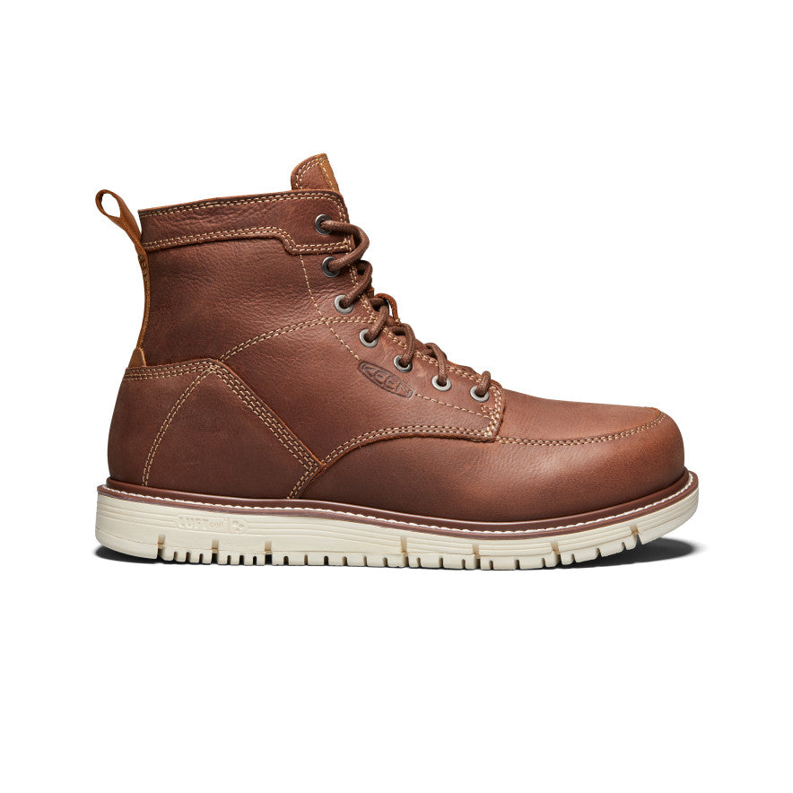 **Men's San Jose 6 Soft Toe Work Boots - Gingerbread/Off White - Durable & Comfortable for Construction, Hiking & Outdoor Work**