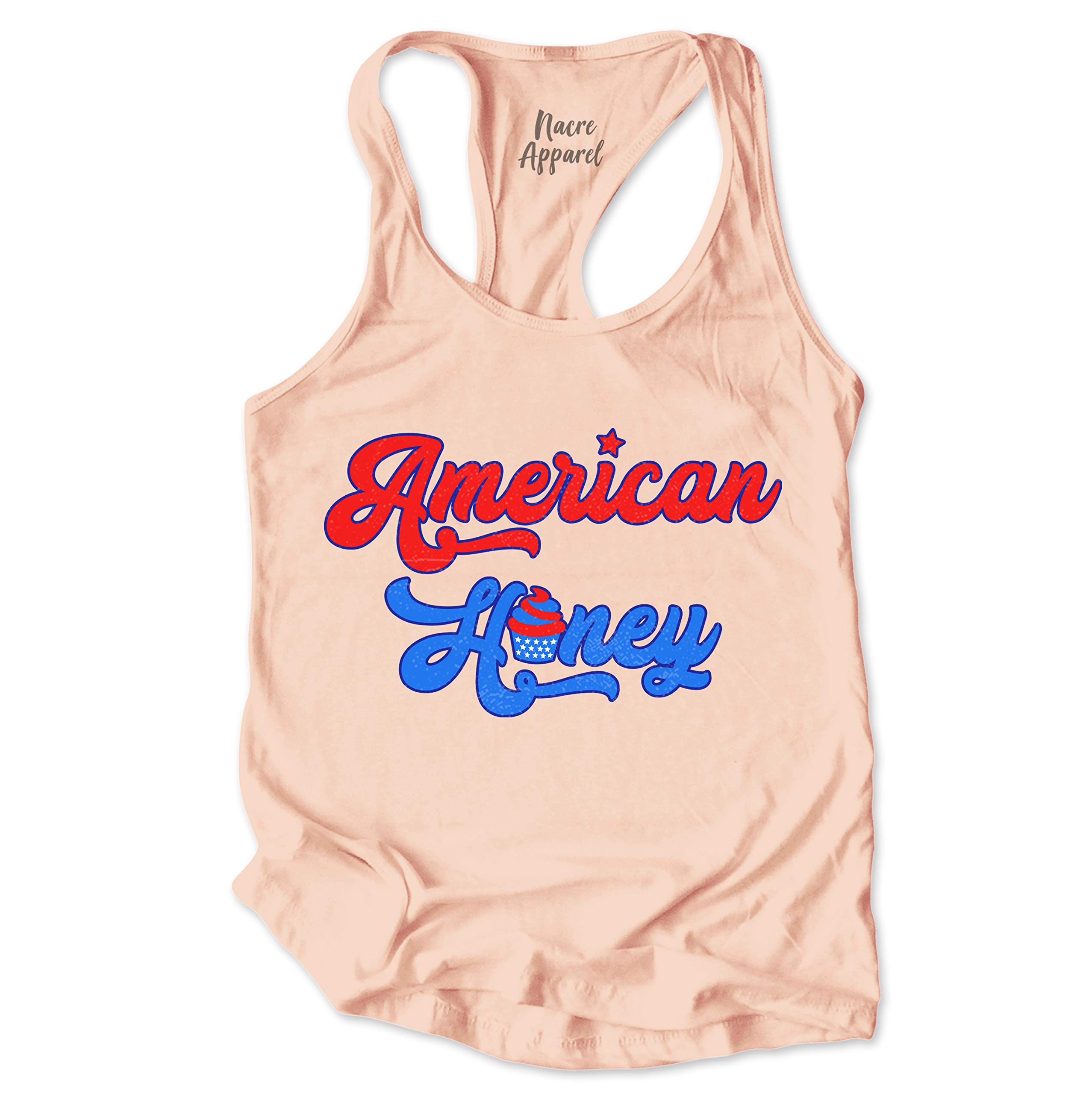 USA Patriotic Honey Shirts for Women - 4th of July American Flag Tees - Ladies Patriotic Outfits for Independence Day Celebrations & Summer BBQ Parties