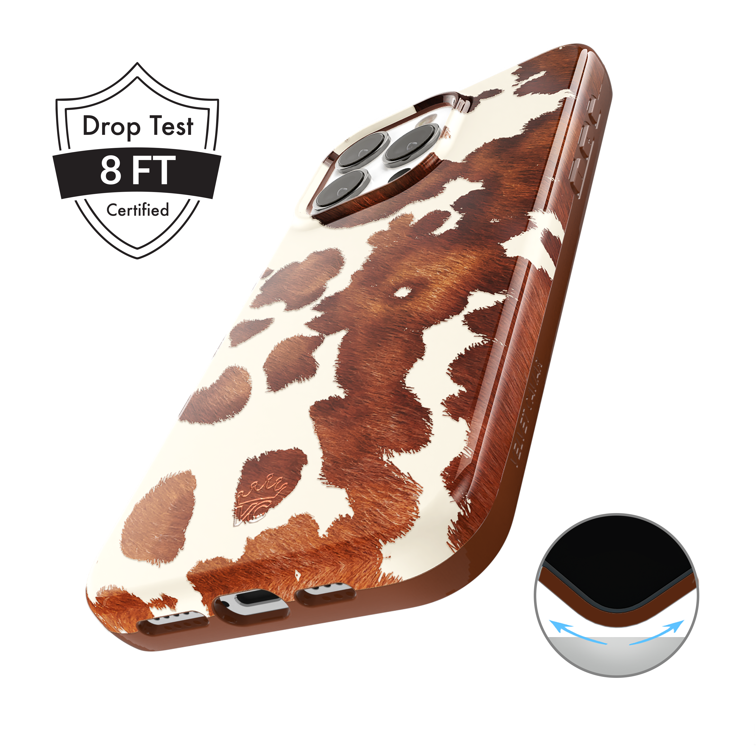 Premium Cocoa Cow Print iPhone Case - Cute & Durable Protective Cover for iPhone 13/14/15 Pro Max - Perfect for Farm Lovers & Animal Enthusiasts - Great for Everyday Use, Travel & Gifts