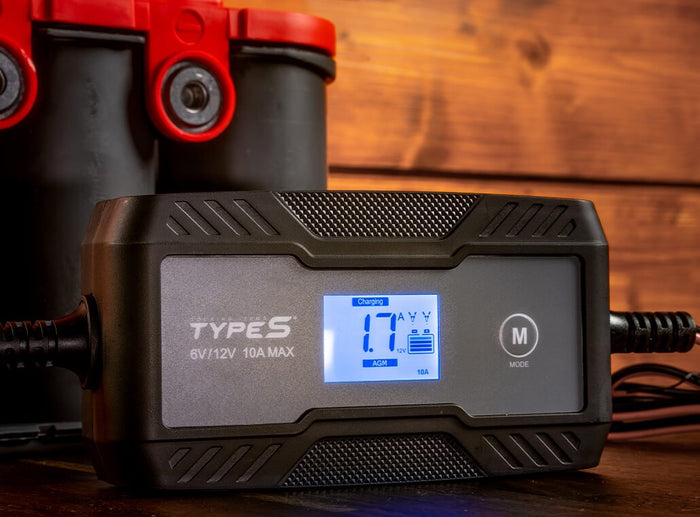 10A Smart Battery Charger and Maintainer - 12V/24V for Car, Truck, Motorcycle, Boat - Automatic Charging & Maintenance Mode - Perfect for Winter Storage & Long-Term Vehicle Care