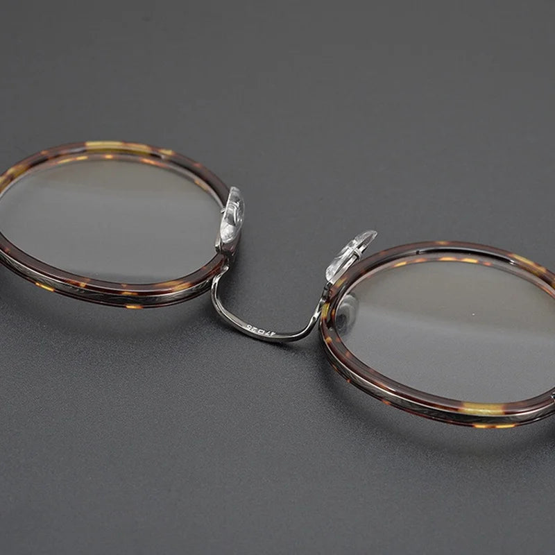 Stylish Aimee Unisex Full Rim Round Titanium Acetate Eyeglasses Frame 2804 - Lightweight & Durable for Work, Reading & Everyday Wear