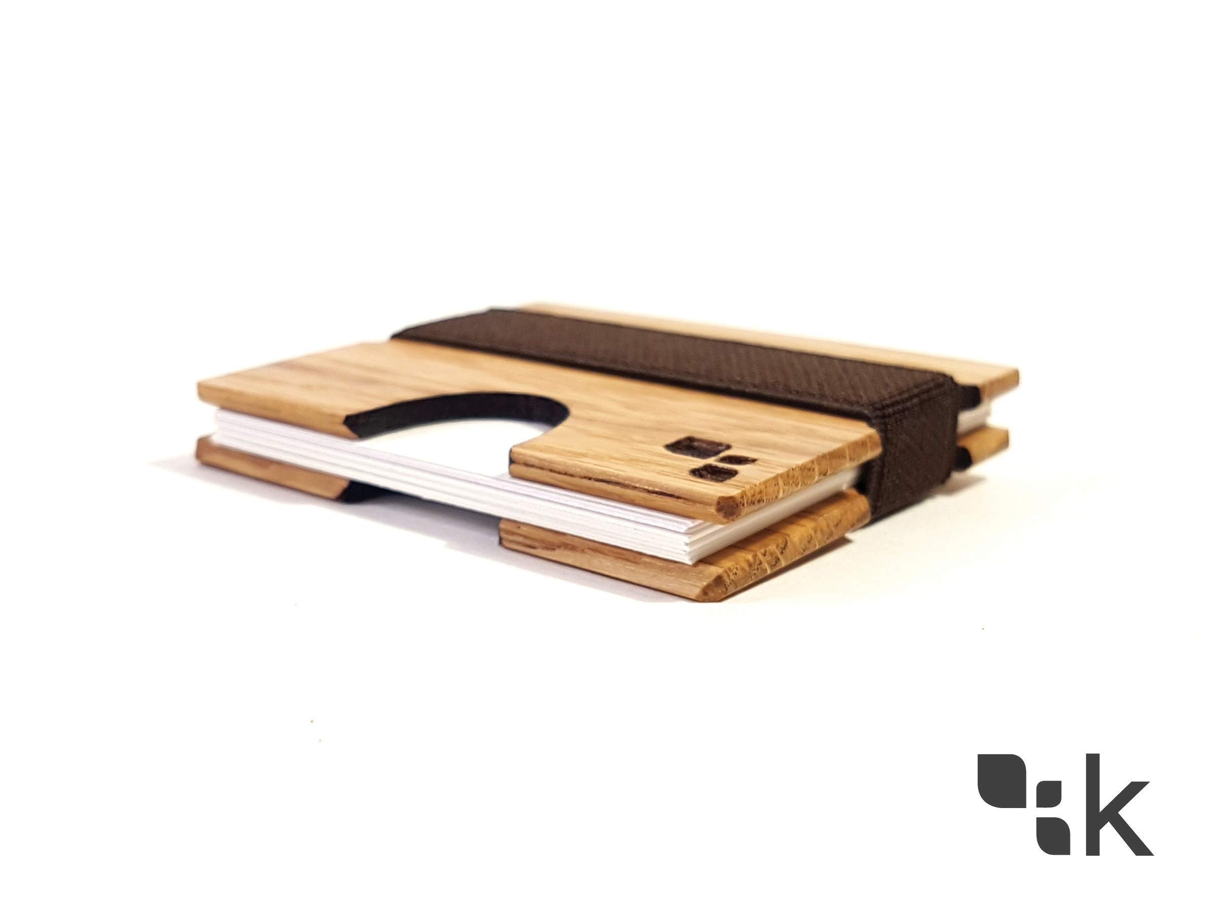 Premium White Oak Square Business Card Holder - Cordova M - Elegant & Durable for Office, Networking & Professional Meetings