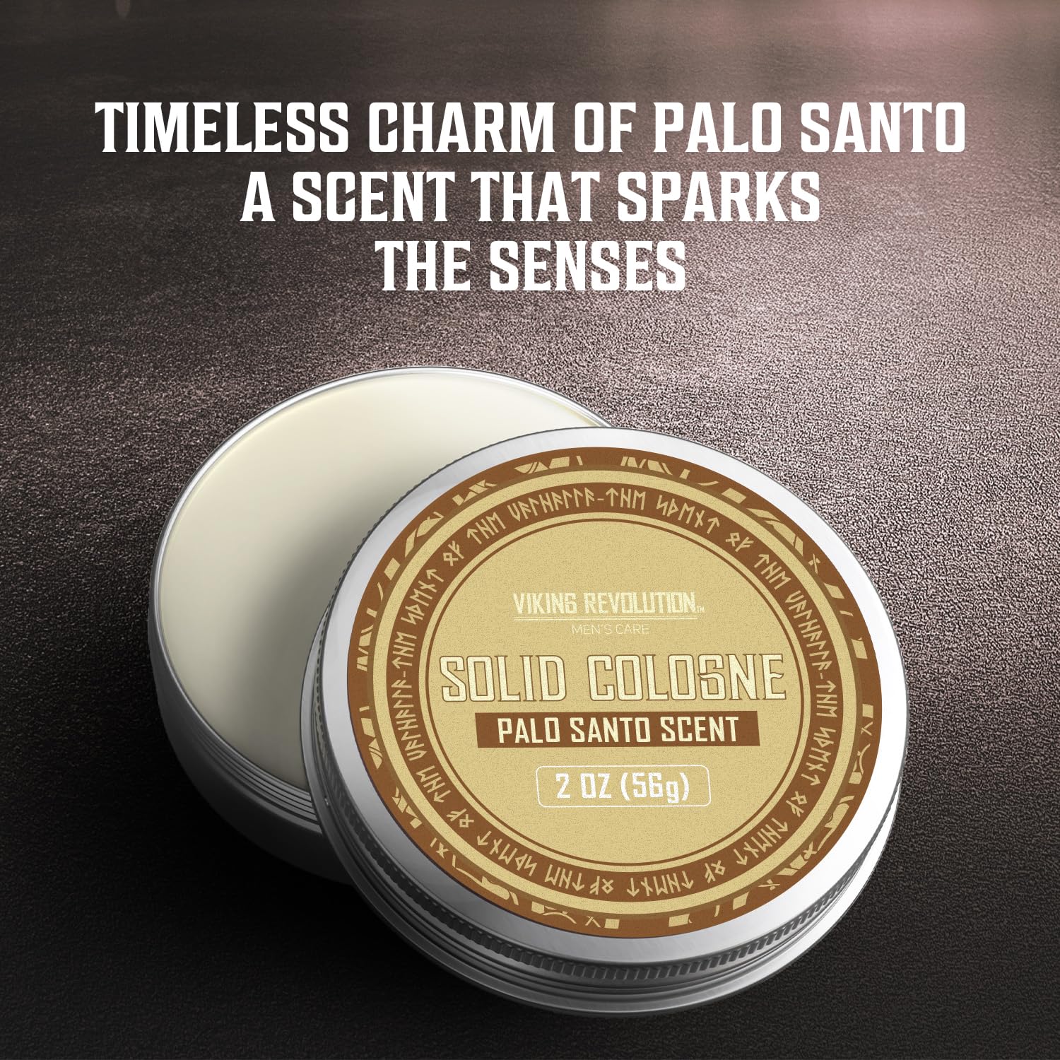 Viking Revolution Palo Santo Solid Cologne for Men - 2 Oz Travel-Friendly Cologne Balm with Natural Palo Santo Scent - Perfect for Daily Use, Gym, Office & Travel (1 Pack)