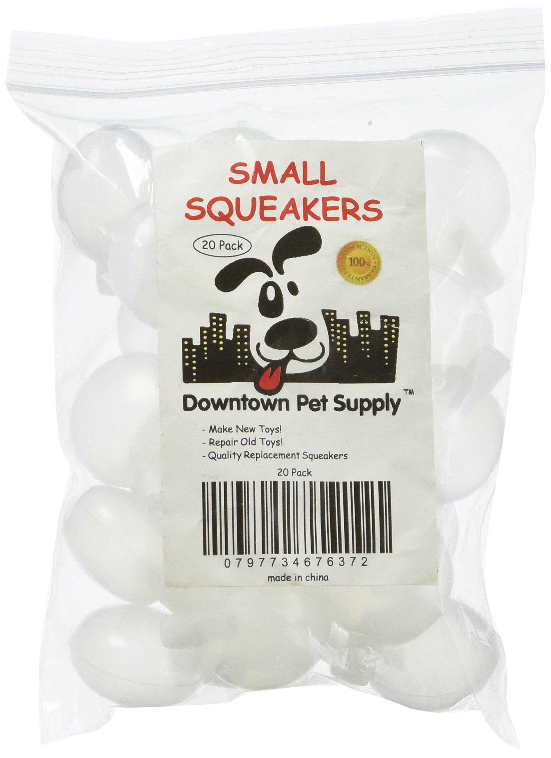 Downtown Pet Supply Dog Toy Squeakers - 20 Pack Small Replacement Squeakers (1.25 Inch Diameter) for Repairing Squeaky Dog Toys, Cat Toys & Baby Toys - Perfect for DIY Pet Toys & Arts & Crafts Projects - Great for Chew-Resistant Toy Maintenance & Creative Crafting
