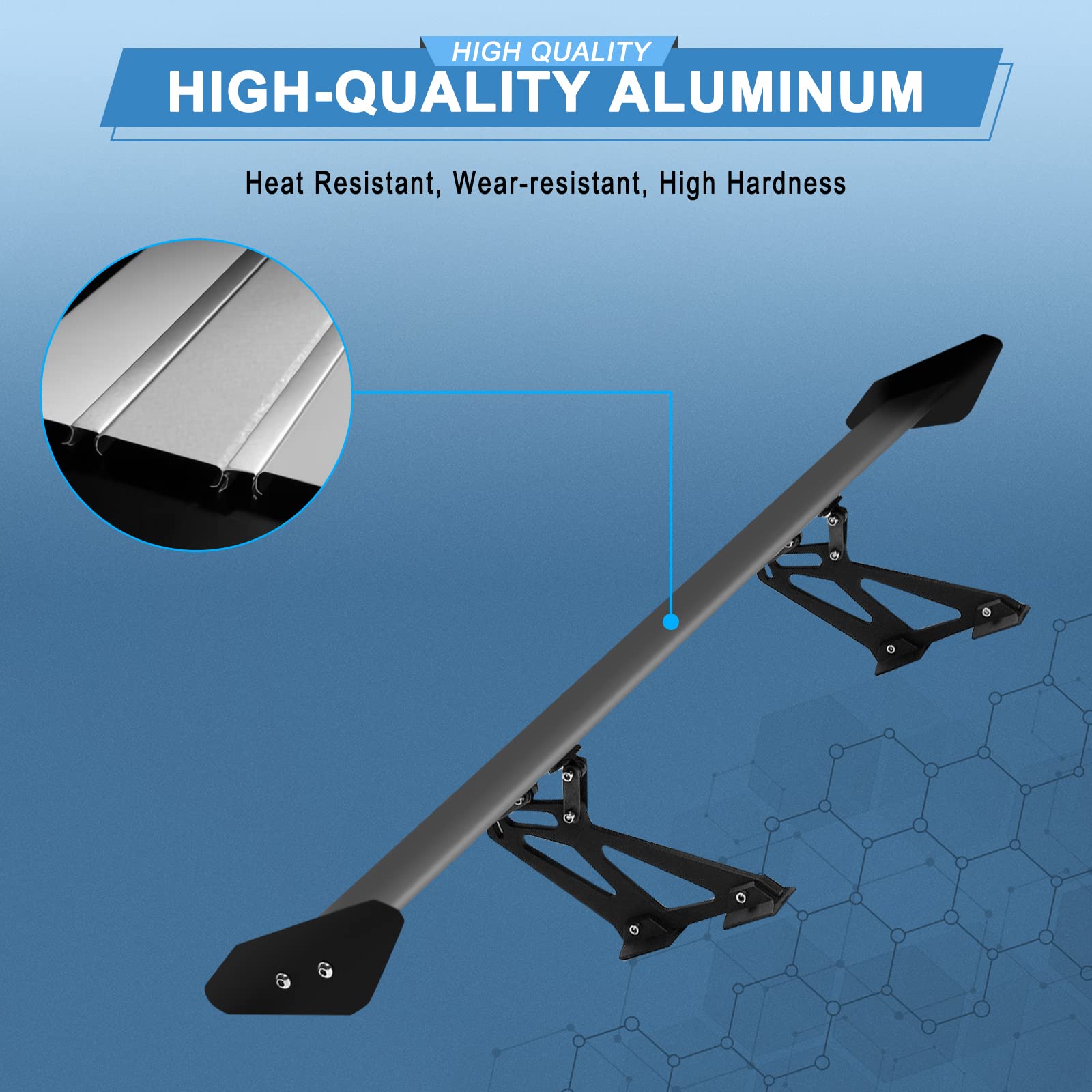 Universal Rear Trunk Lip Spoiler - Glossy Black Aluminum Car Spoiler for Most Vehicles | Enhances Aerodynamics & Sporty Style | Perfect for Sedans, Coupes & Hatchbacks