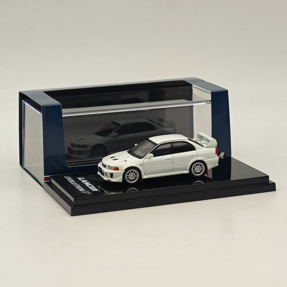 1/64 Scale Mitsubishi Lancer Evolution V GSR (CP9A) 1998 White Diecast Model Car - Hobby Japan HJ642032AW - Perfect for Collectors, Display Cases & Racing Dioramas