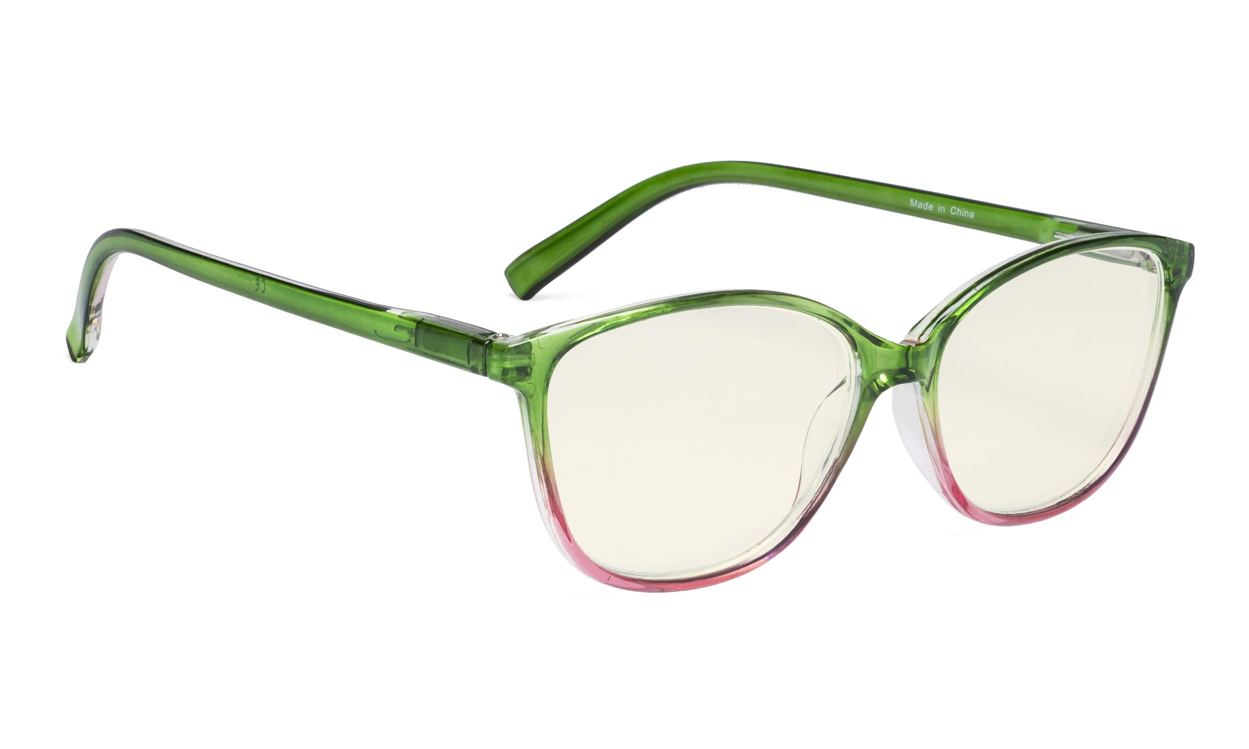 Blue Light Blocking Glasses for Women - Large Cat-Eye UV420 Protection Reading Glasses for Computer, Phone & Digital Screen Use