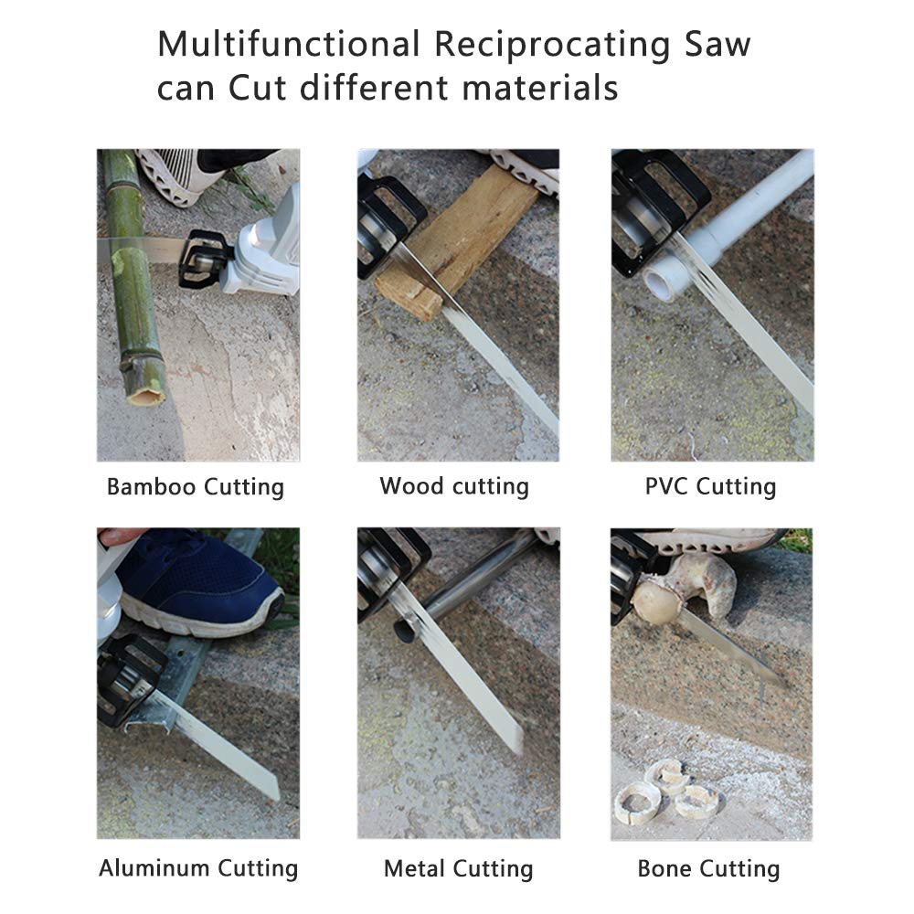 12V Cordless Reciprocating Saw with 2A Battery - Wood & Metal Cutting Tool for DIY Projects