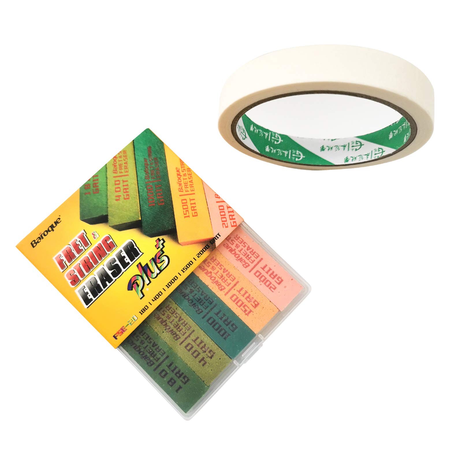 Professional Baroque Fret Erasers Kit for Guitar Maintenance - 5-Piece Set with 180/400/1000/1500/2000 Grit for String Cleaning & Fret Polishing - High-Quality Luthier Tools for Guitar Repair & Setup - Perfect for Home Studios & Professional Workshops