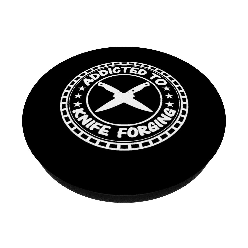 Handmade Fire Forged Knife - Perfect Gift for Knife Makers & Bladesmiths | Blacksmith Crafted PopSockets PopGrip - Swappable Phone & Tablet Grip for Outdoor Enthusiasts & DIY Craftsmen