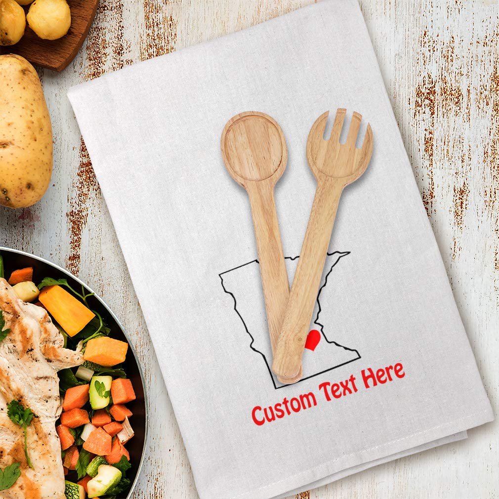 Custom Printed Minnesota Heart Love States Flour Sack Kitchen Towels - Absorbent Dish Towels for Cooking, Baking & Kitchen Decor - Perfect for Home, Gifting & Farmhouse Style